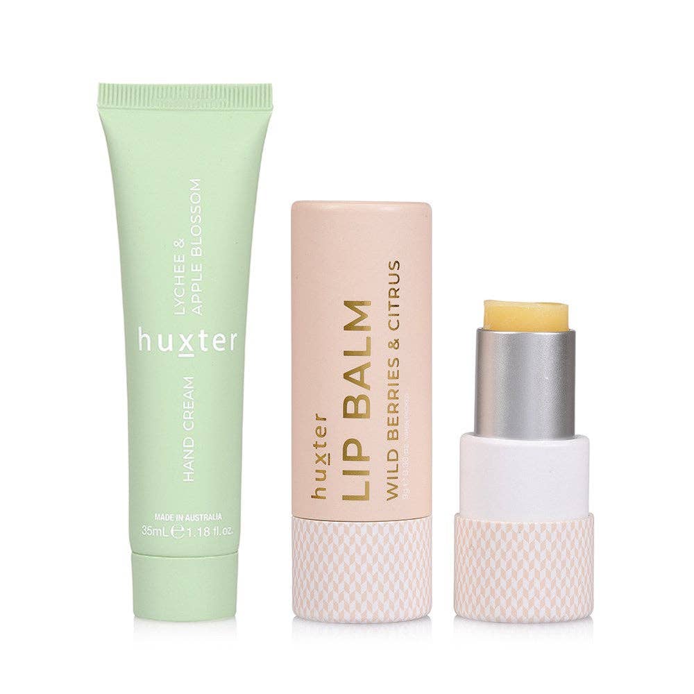Lip & Hand Cream Duo - Lychee & Apple Blossom by Huxter