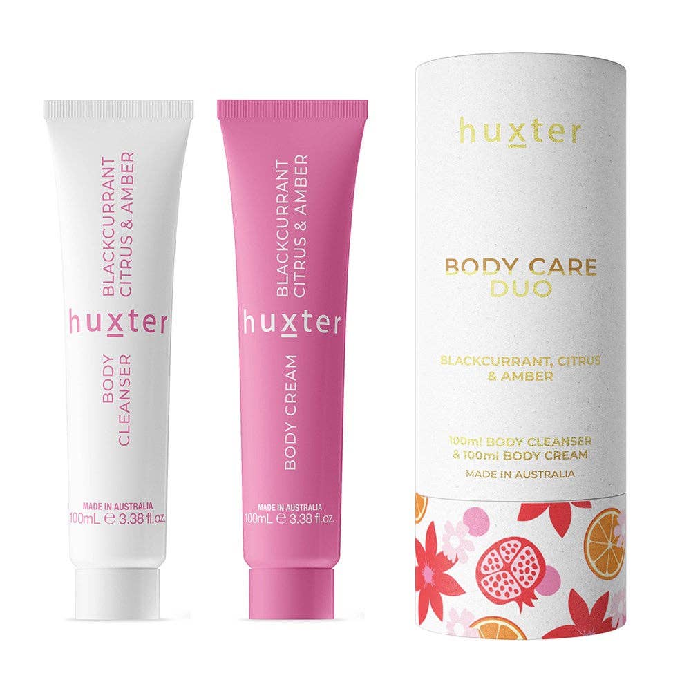 Body Care Duo 100ml – Blackcurrant, Citrus & Amber by Huxter