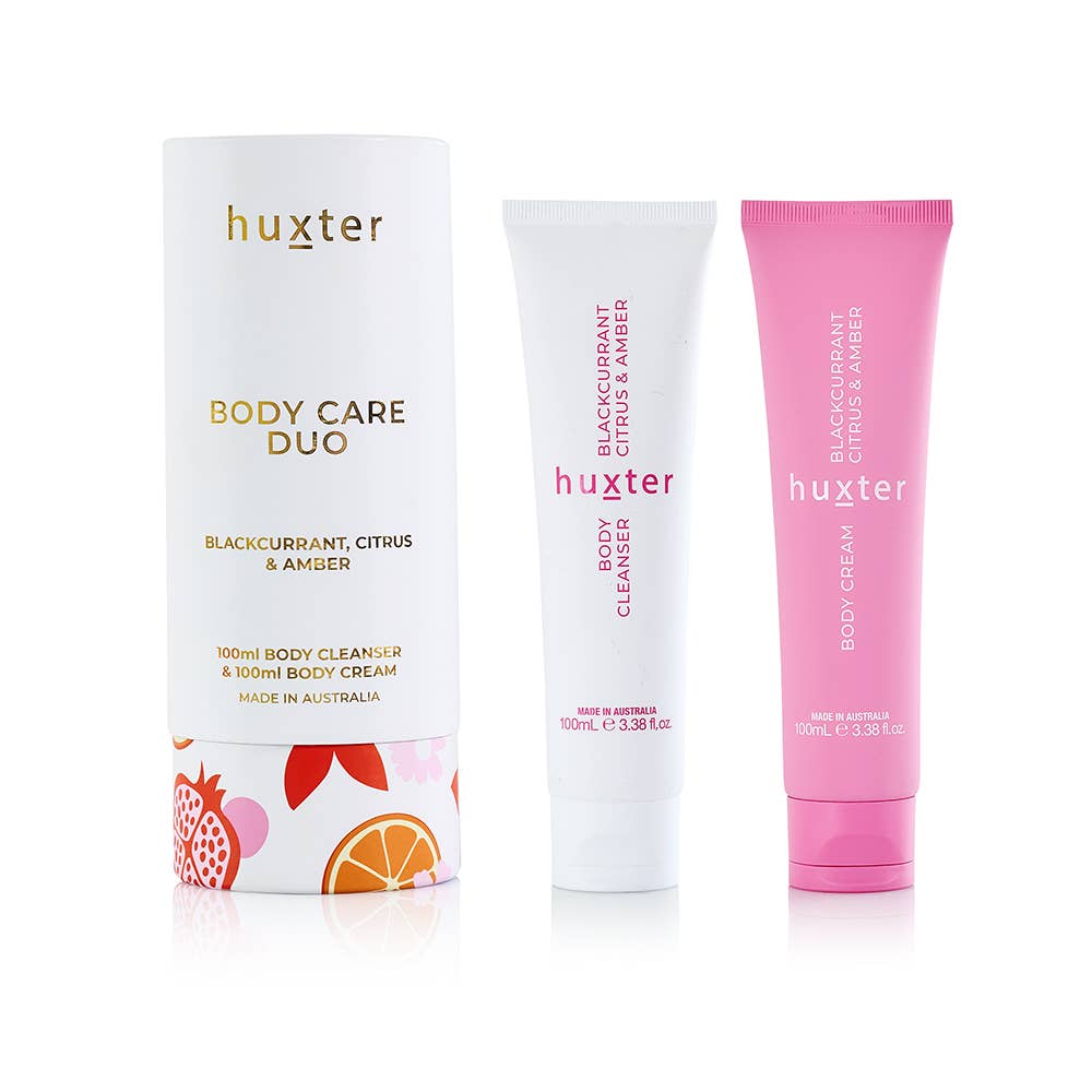 Body Care Duo 100ml – Blackcurrant, Citrus & Amber by Huxter