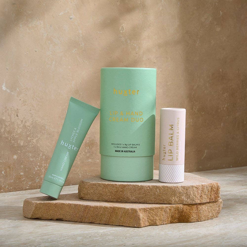Lip & Hand Cream Duo - Lychee & Apple Blossom by Huxter