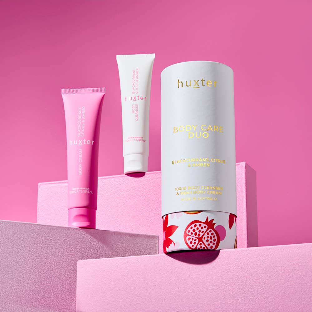 Body Care Duo 100ml – Blackcurrant, Citrus & Amber by Huxter