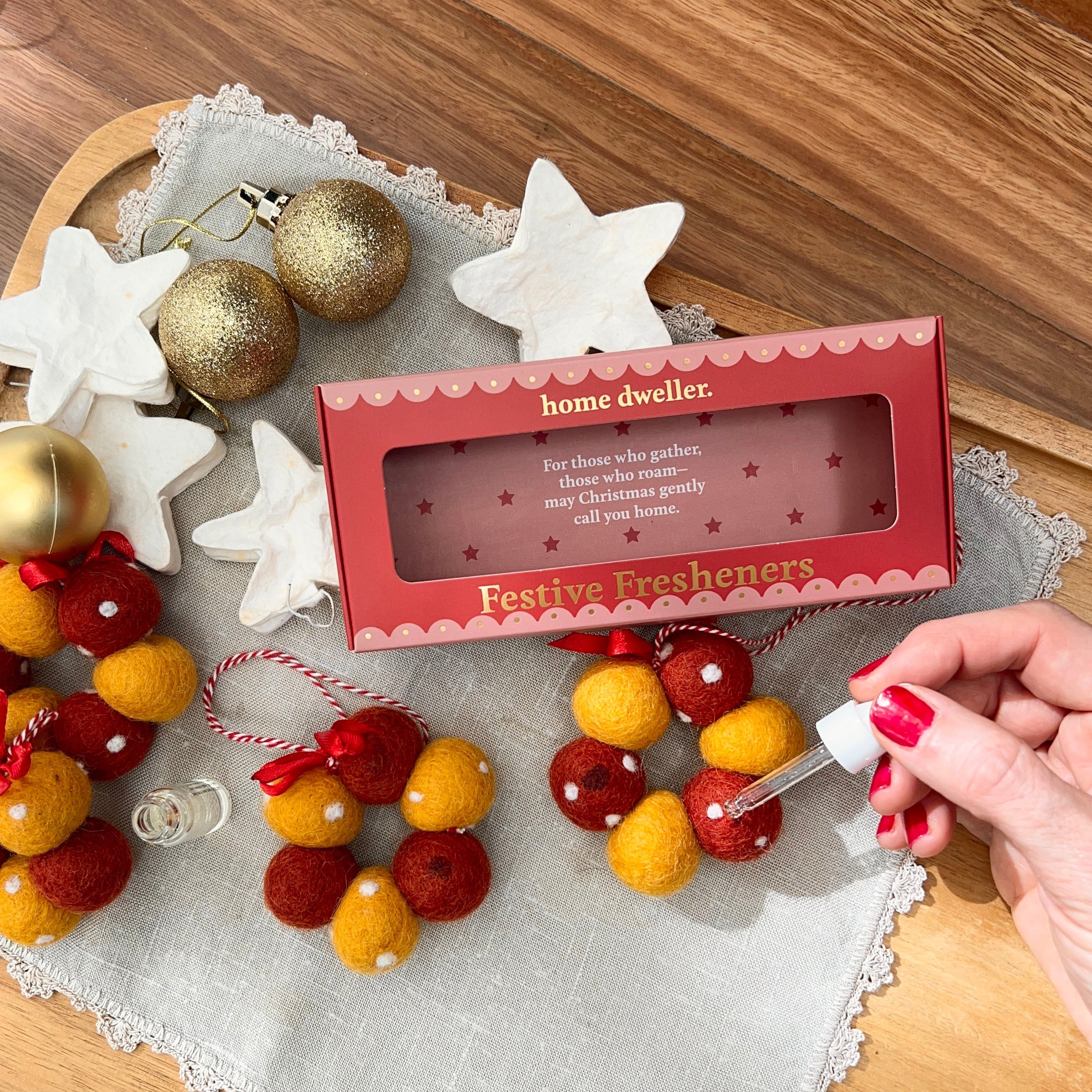 Festive Felt Scented Ornaments (Polka Dot) by Home Dweller
