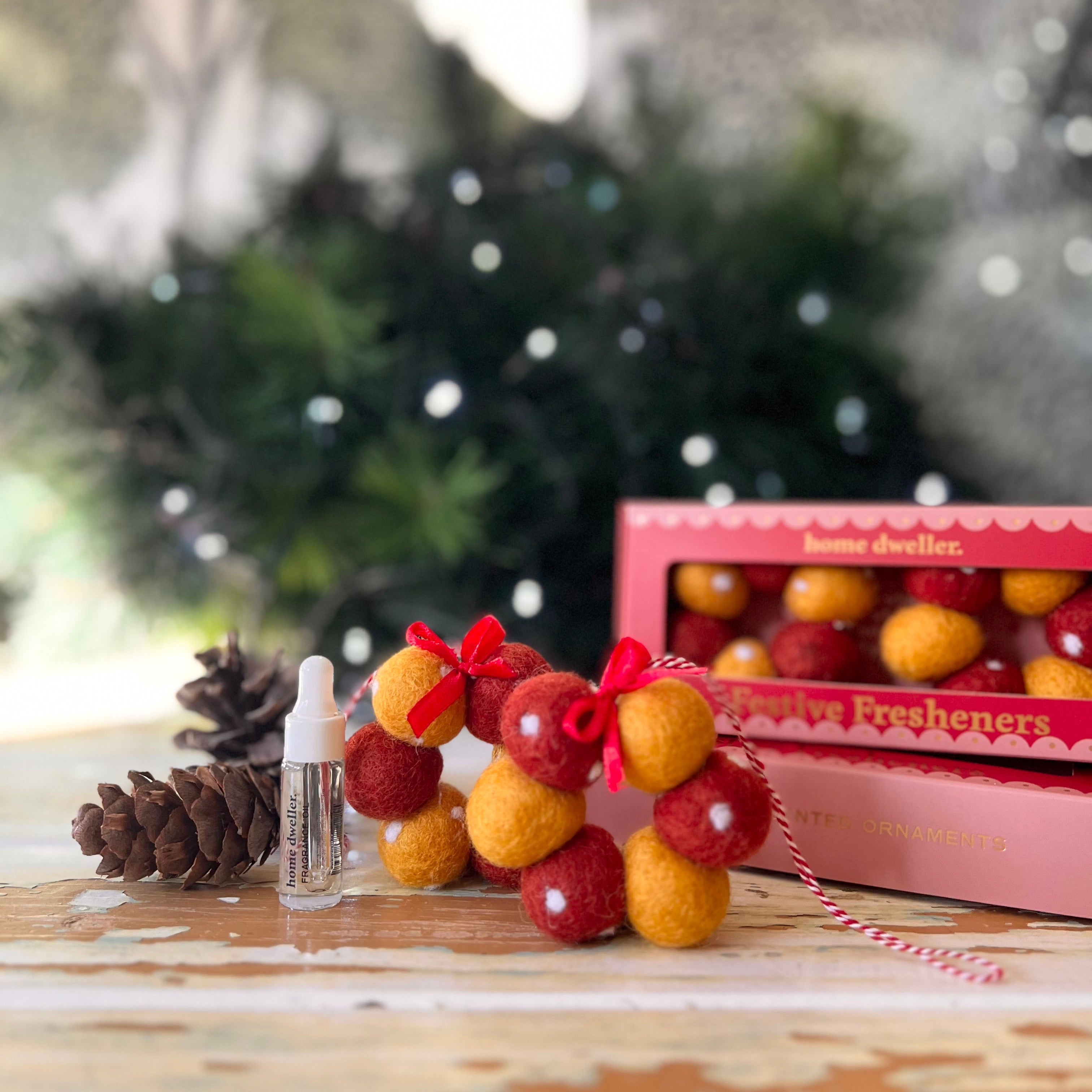 Festive Felt Scented Ornaments (Polka Dot) by Home Dweller