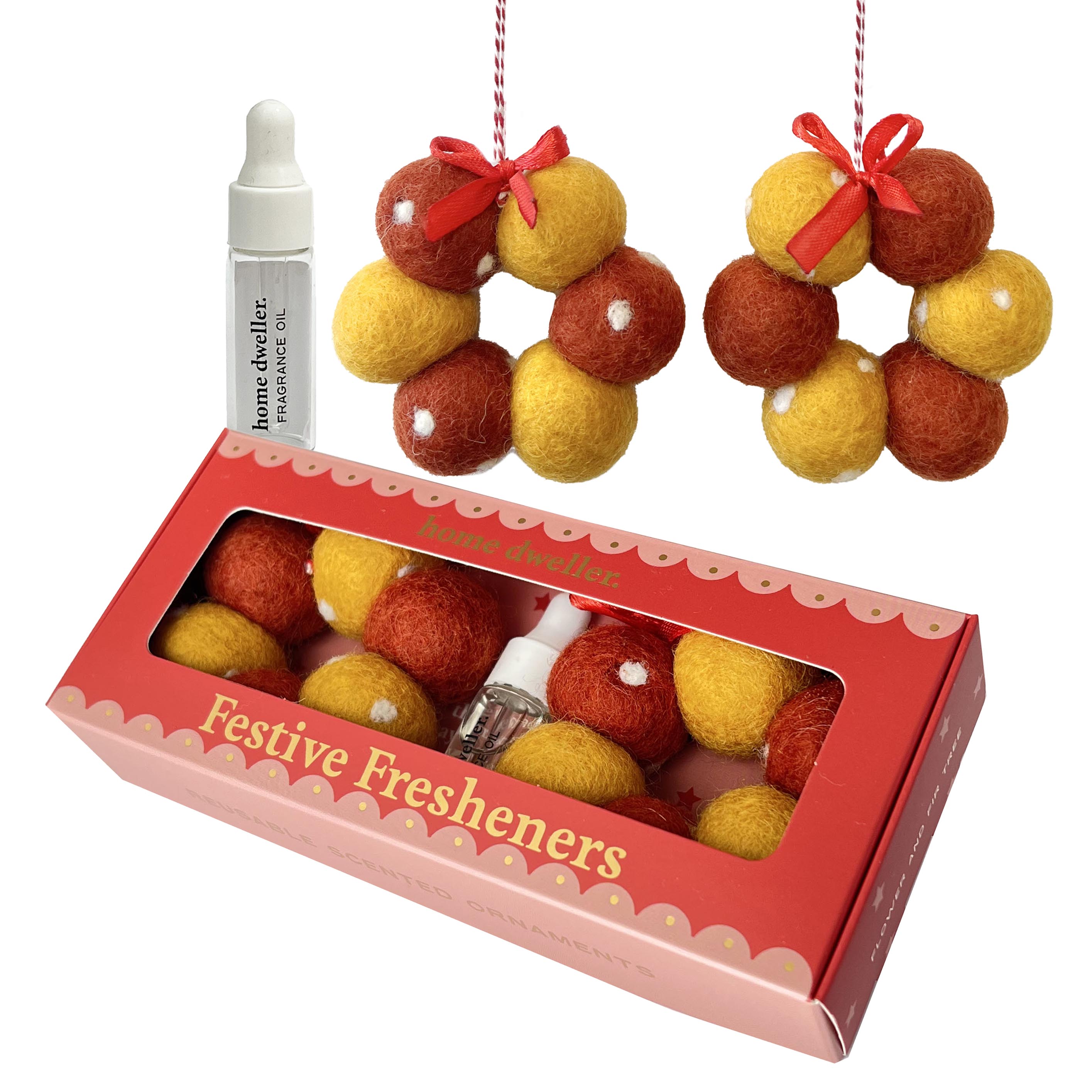 Festive Felt Scented Ornaments (Polka Dot) by Home Dweller