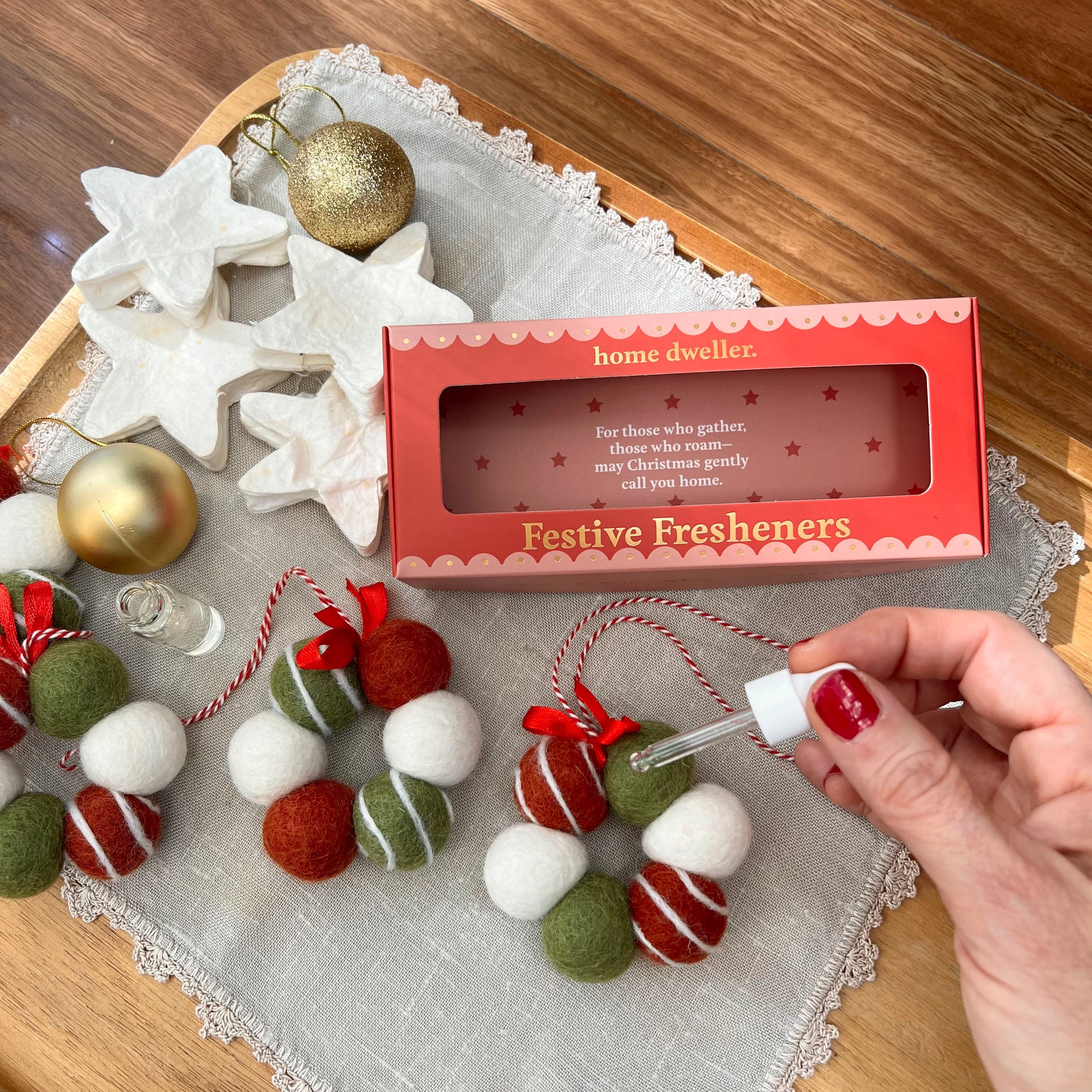 Festive Felt Scented Ornaments (Stripes) by Home Dweller