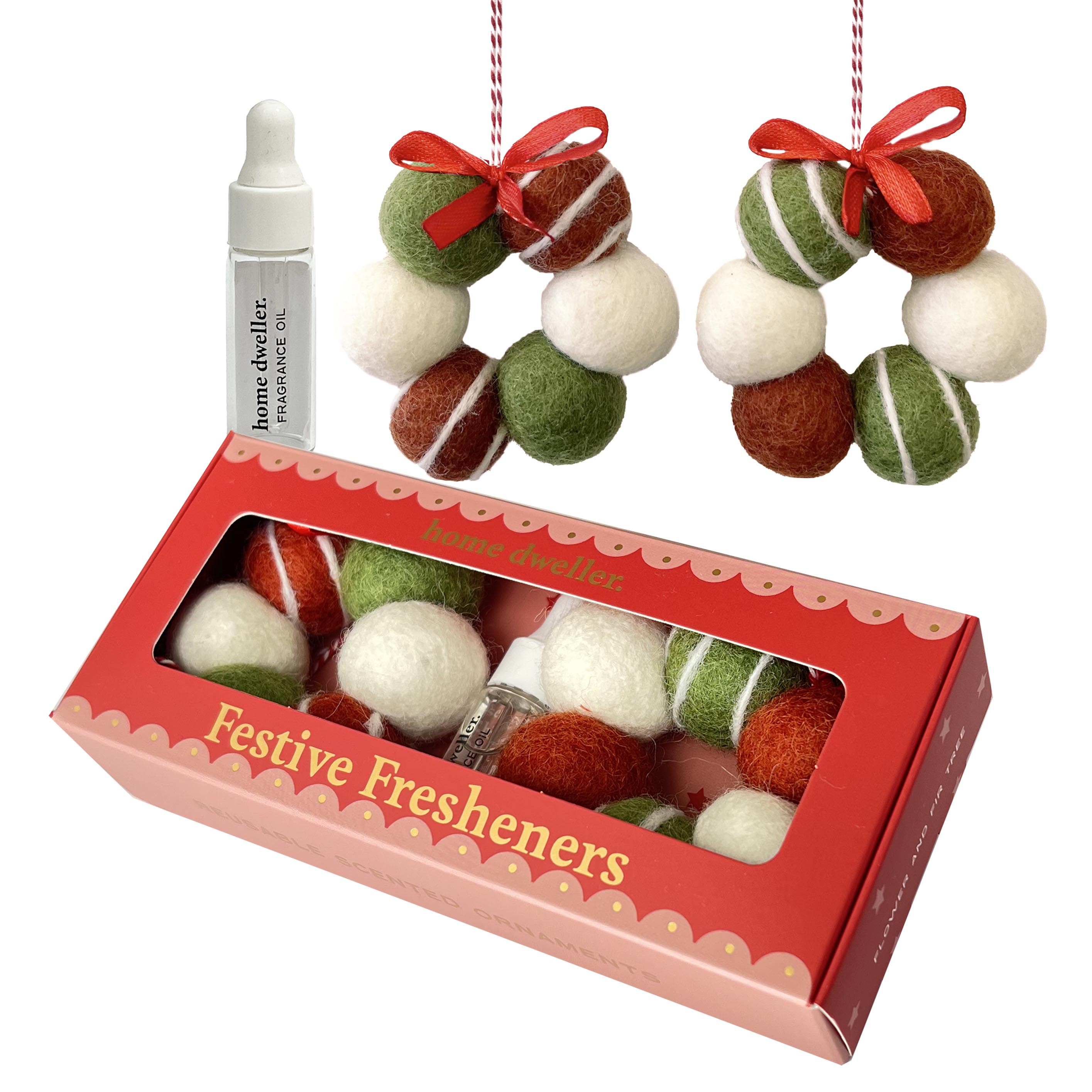 Festive Felt Scented Ornaments (Stripes) by Home Dweller