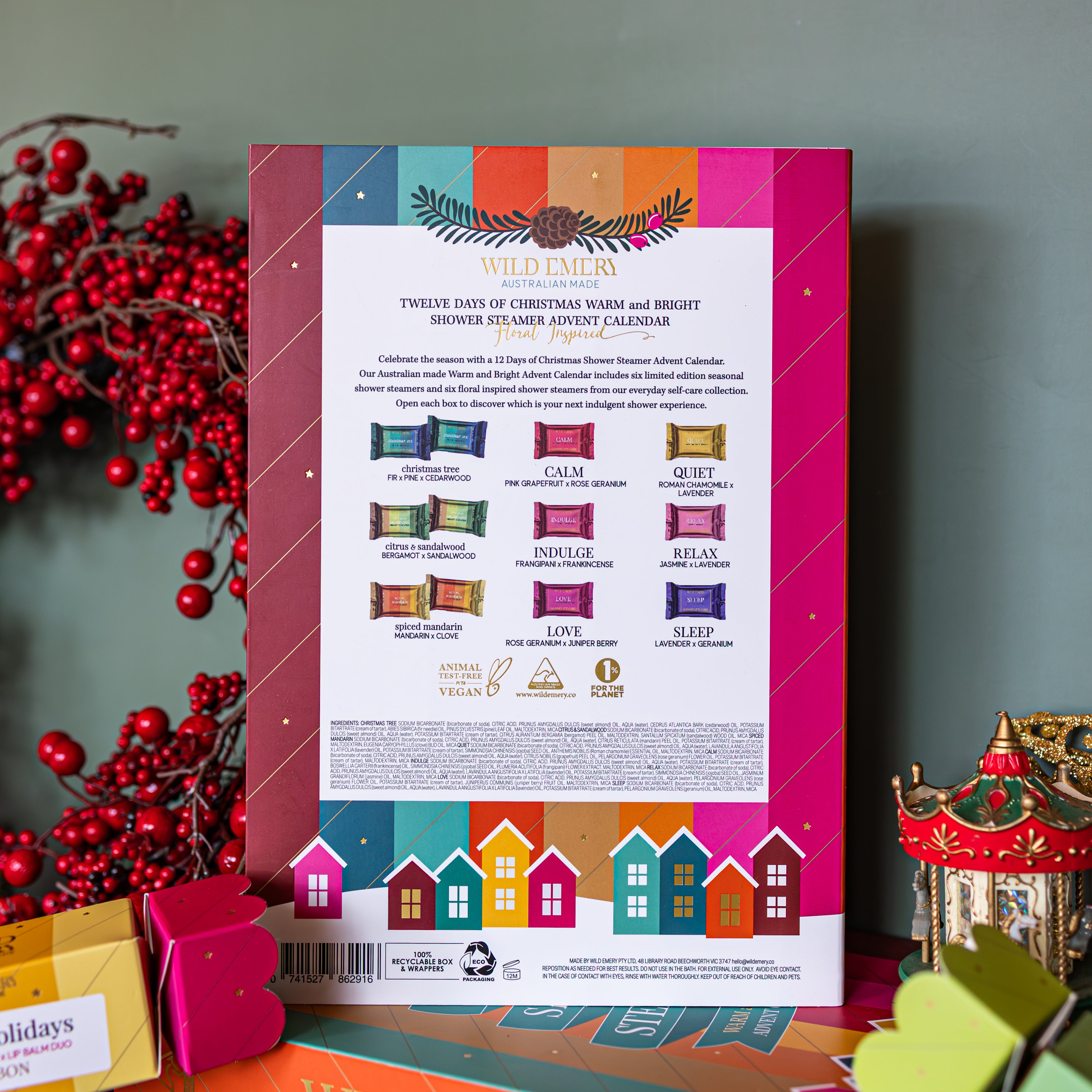 Shower Steamer Advent Calender (Warm & Bright) by Wild Emery