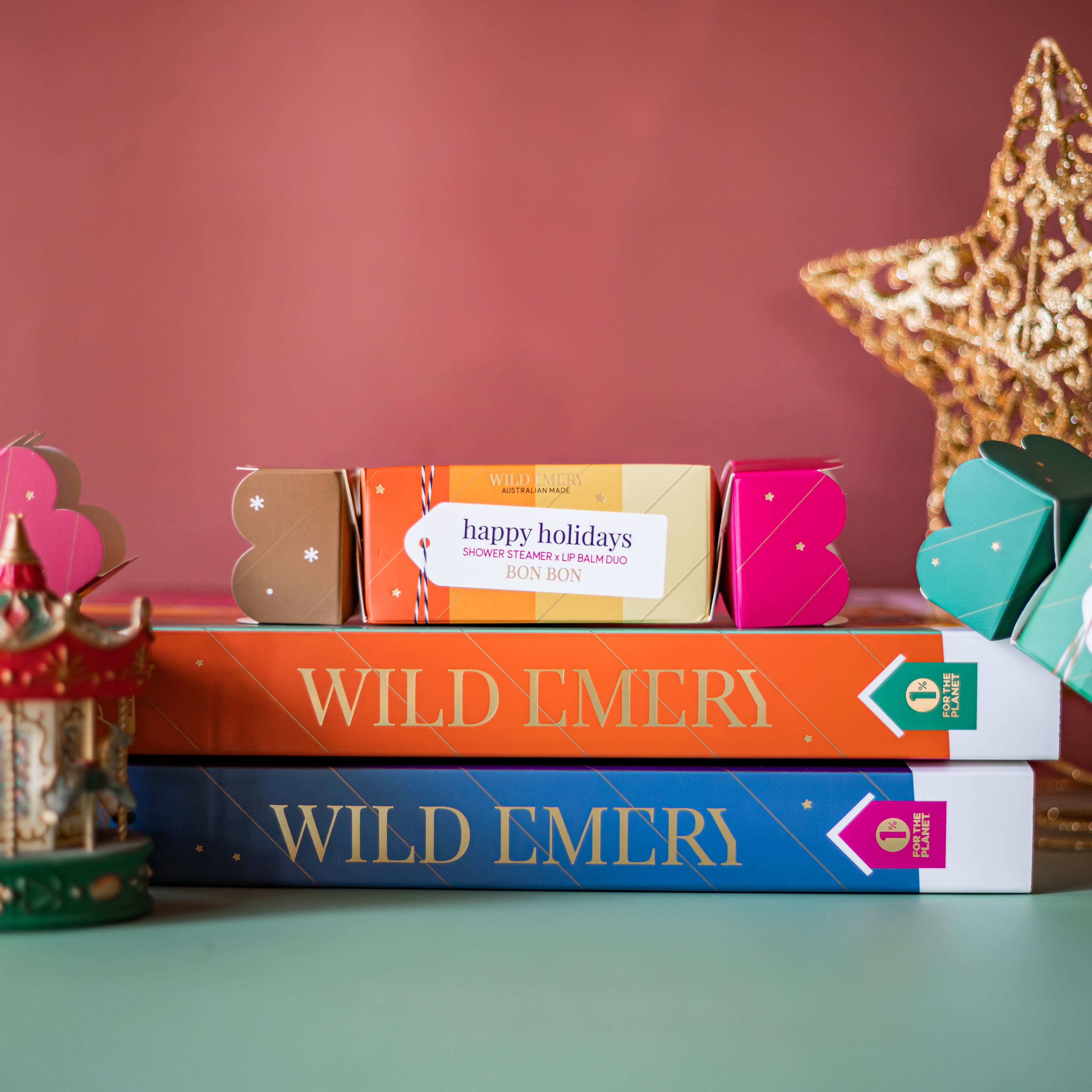 Happy Holidays Bon Bon - Shower Steamer × Mini Lip Balm Duo by Wild Emery