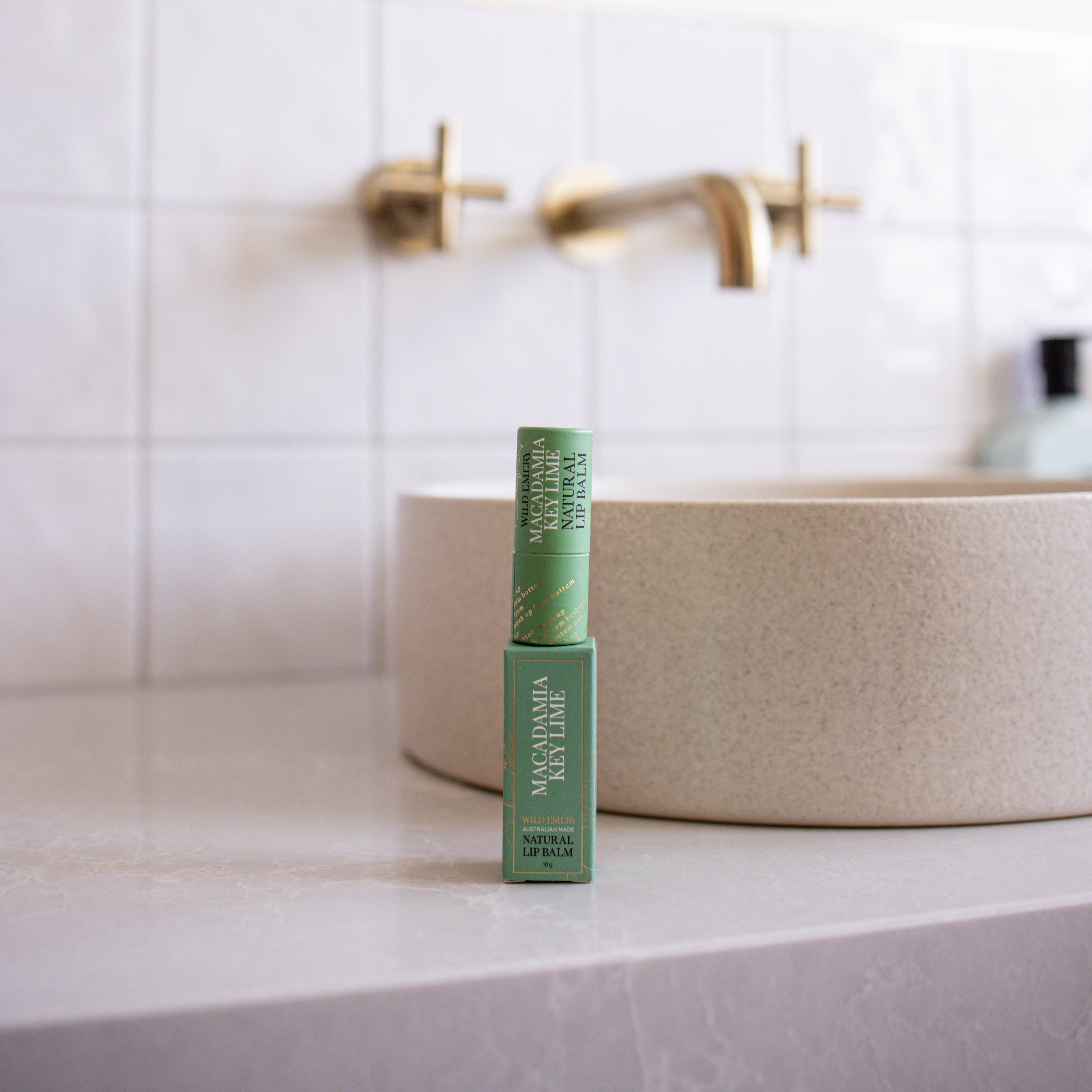 Macadamia Key Lime Natural Lip Balm by Wild Emery