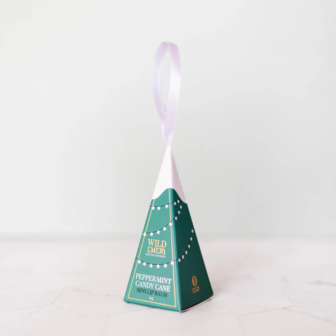 Peppermint Candycane Mini Lip Balm Ornament by Wild Emery