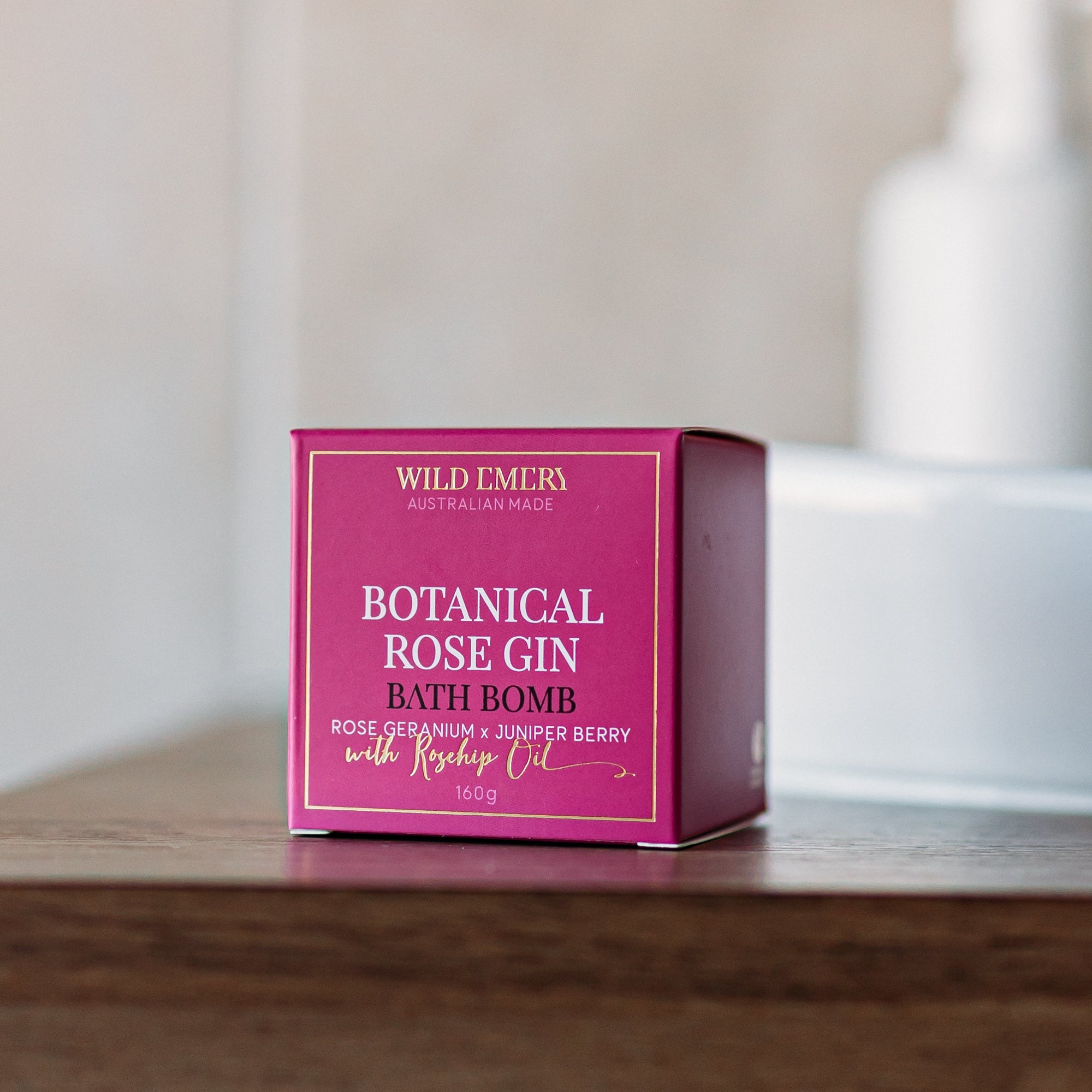 Botanical Rose Gin Bath Bomb by Wild Emery