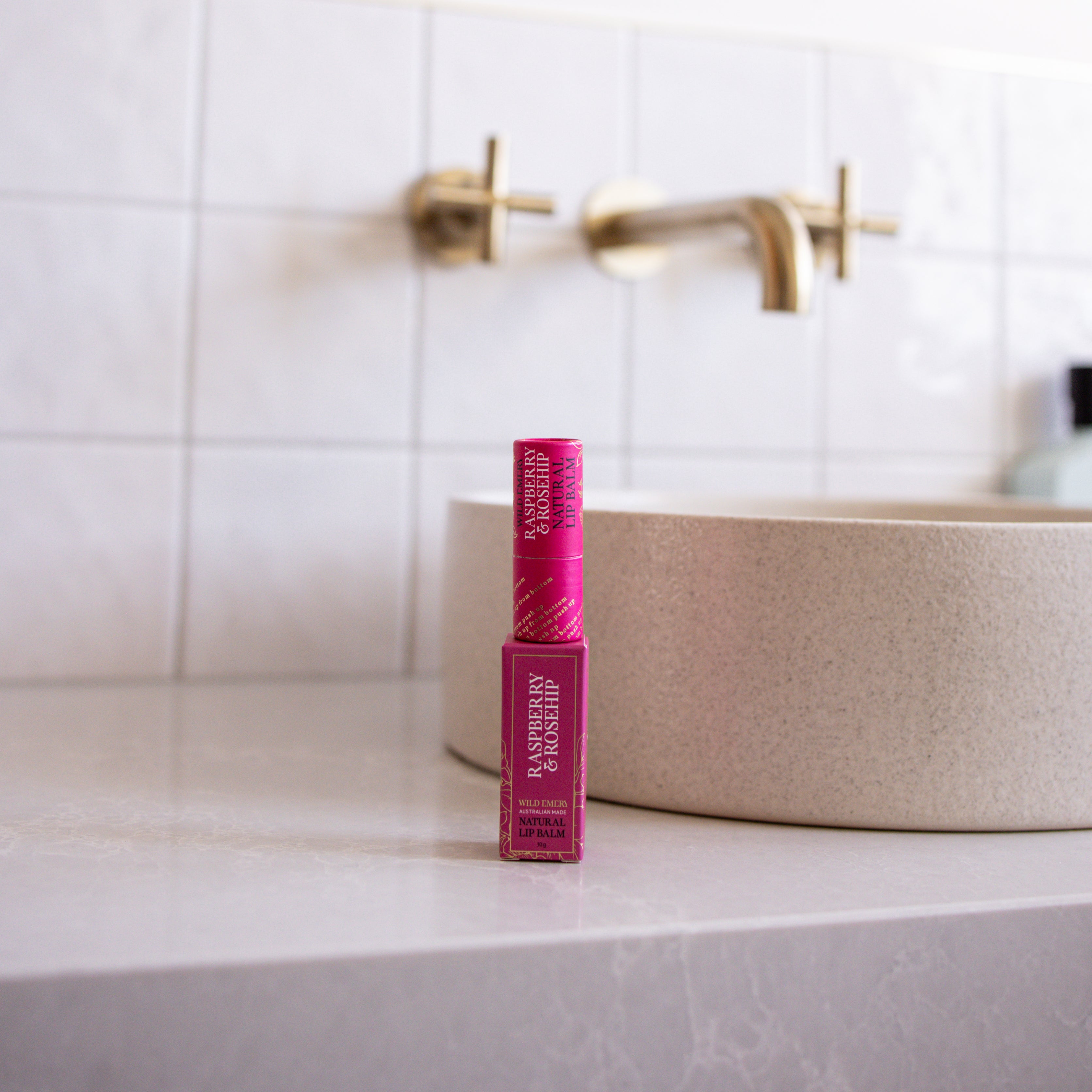 Raspberry & Rosehip Natural Lip Balm by Wild Emery