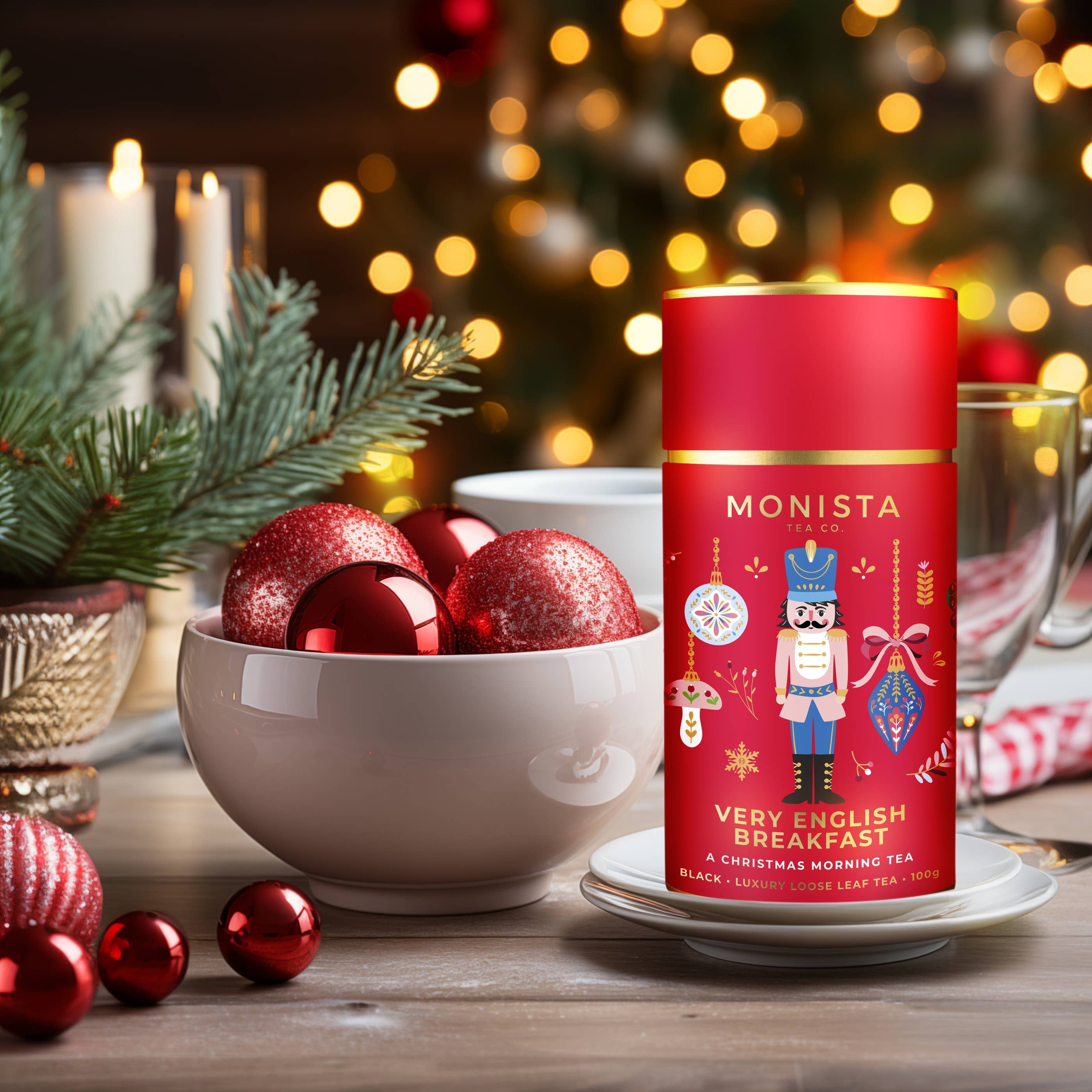 Very English Breakfast Christmas Tea Canister by Monista