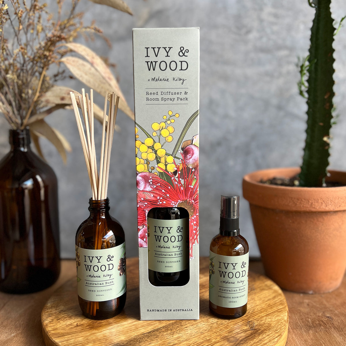 Australiana Australian Bush Reed Diffuser & Room Spray Gift Pack Ivy