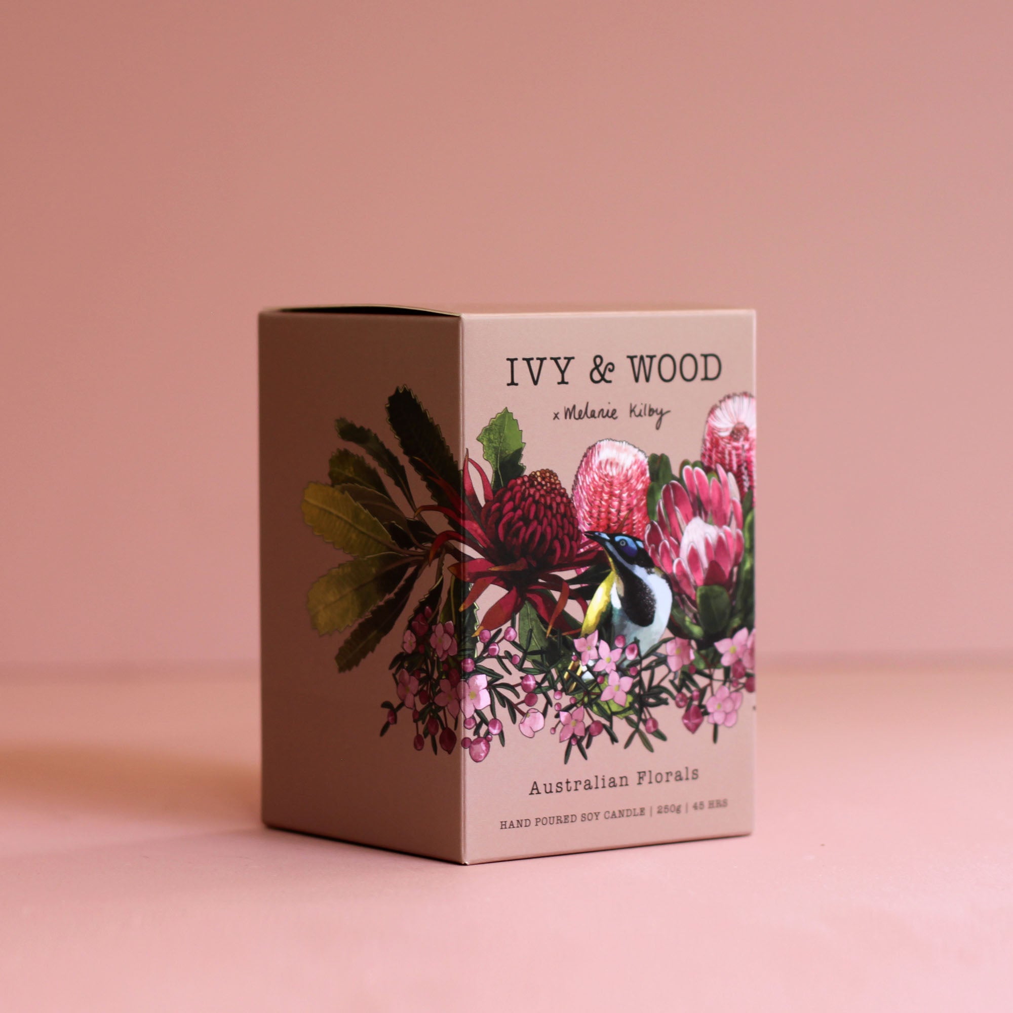 Australiana: Australian Florals Scented Candle - Ivy & Wood