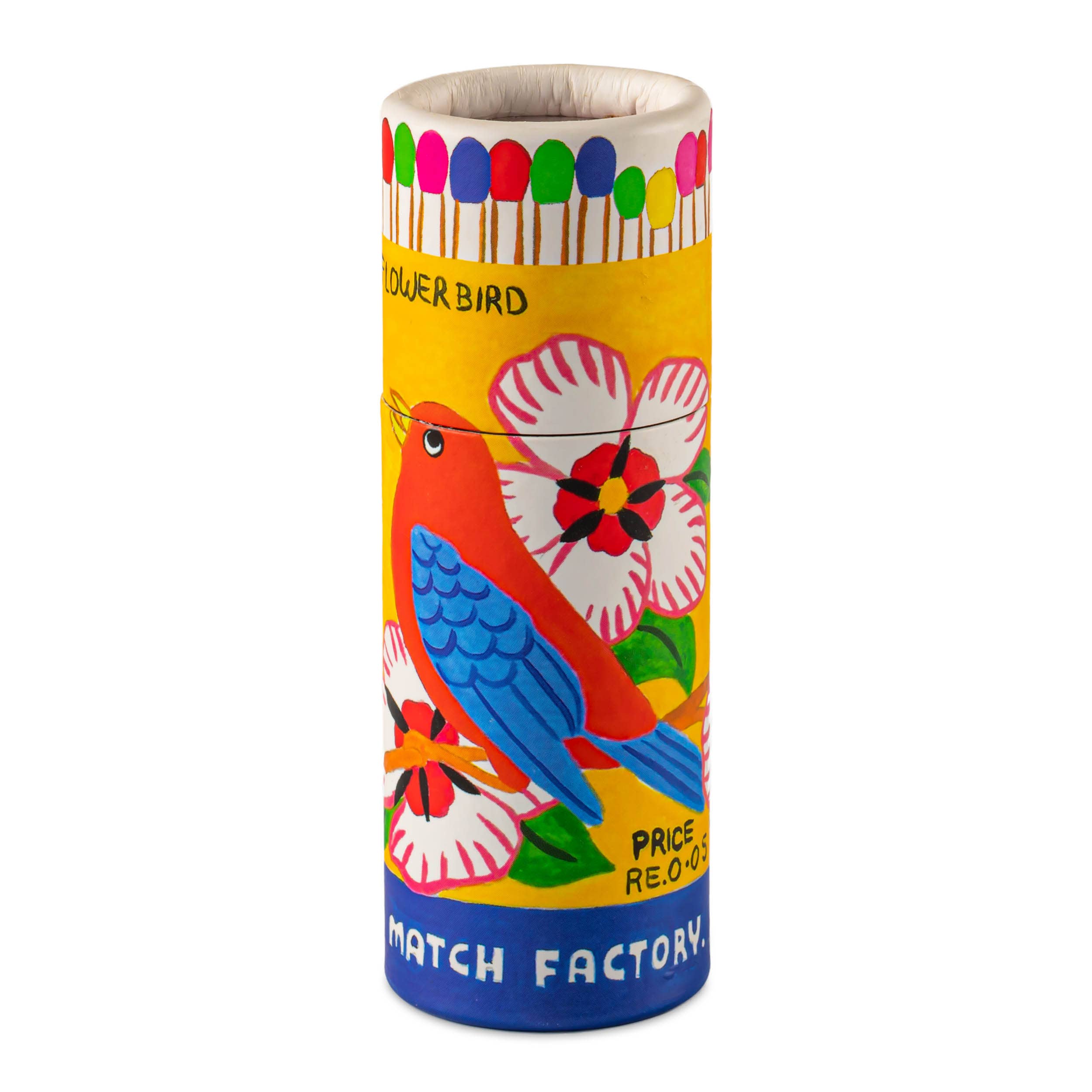 Flowerbird Cylinder Luxury Matches by Archivist Gallery - Ivy & Wood