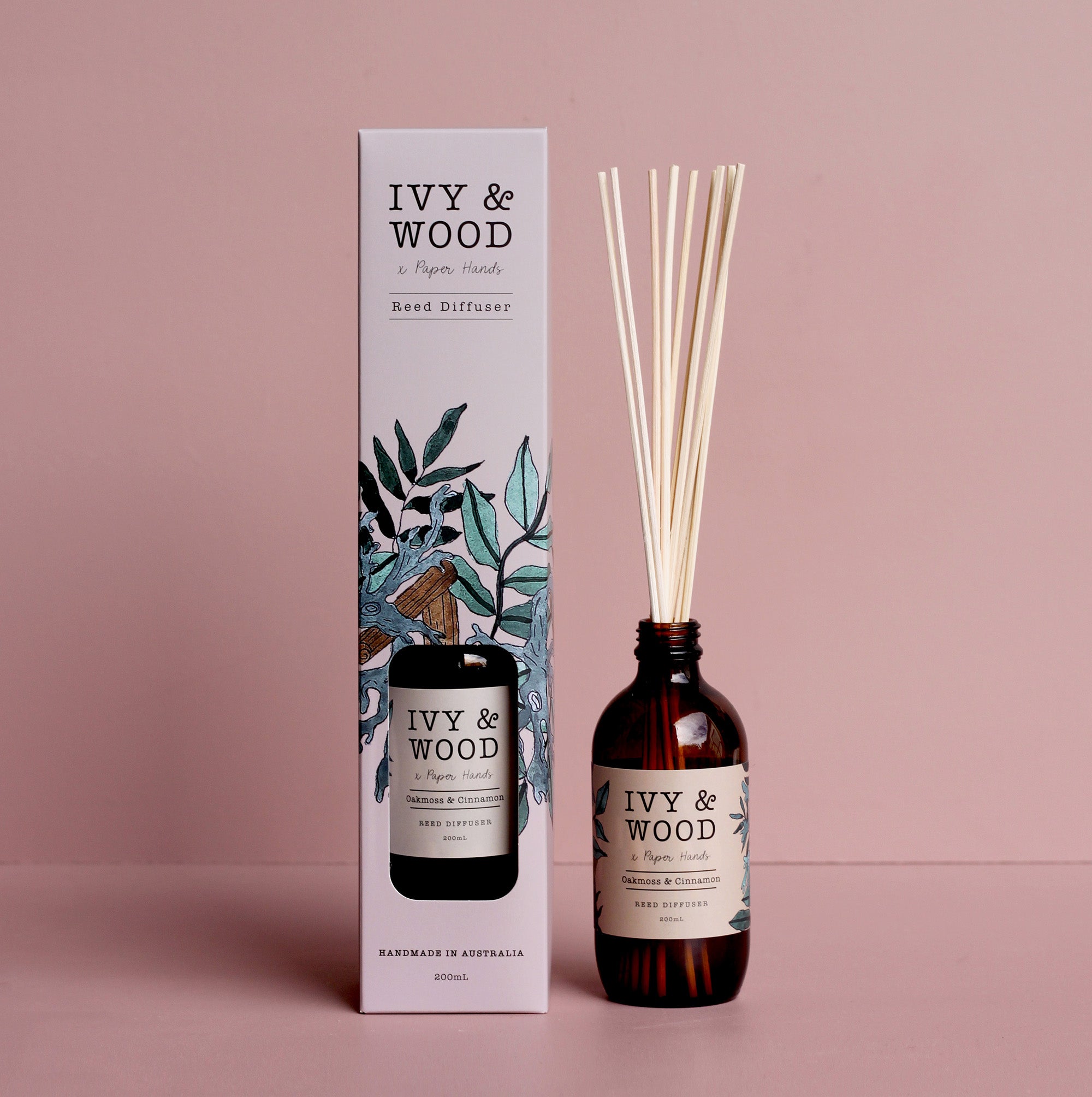 Botanical: Oakmoss & Cinnamon Reed Diffuser - Ivy & Wood