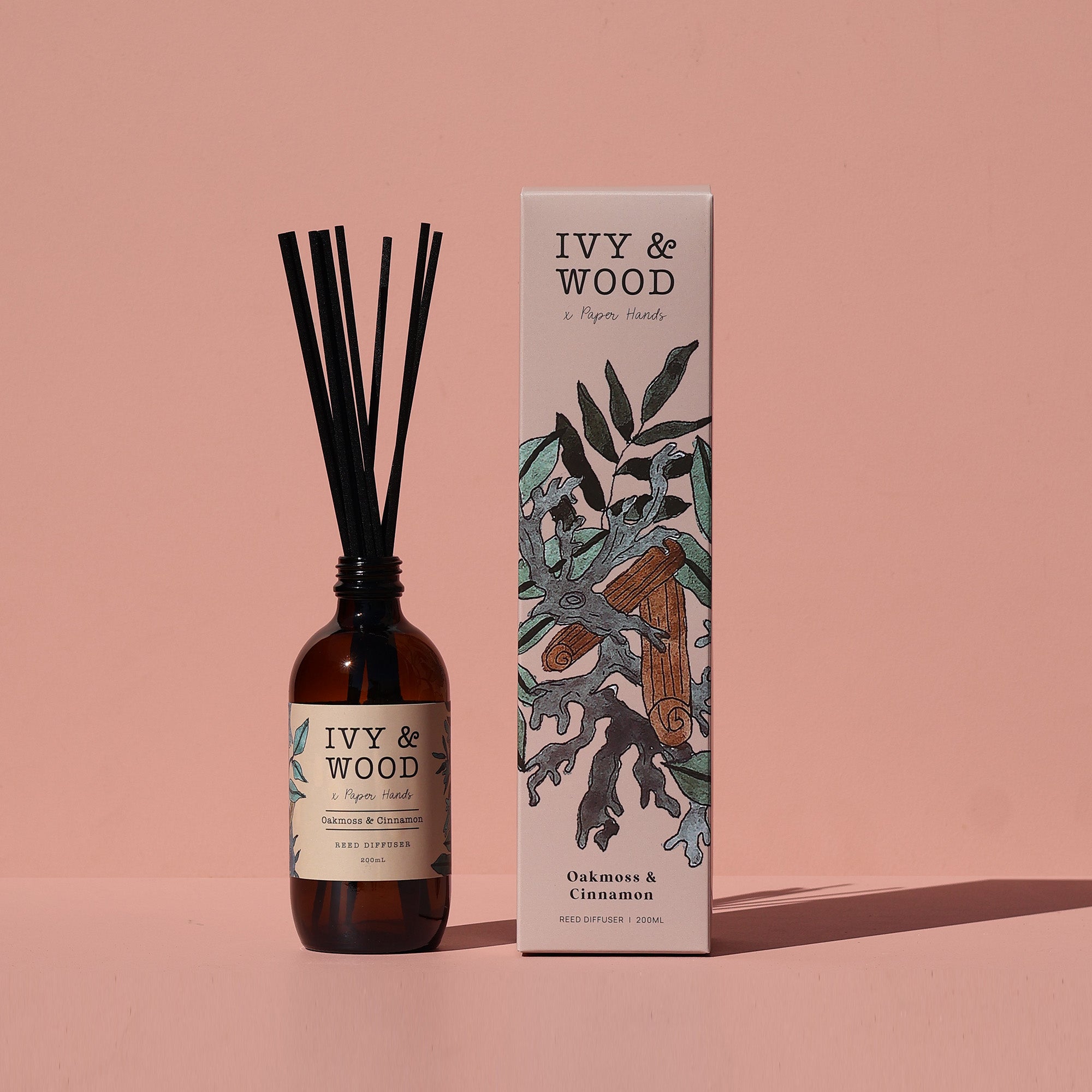 Botanical: Oakmoss & Cinnamon Reed Diffuser - Ivy & Wood