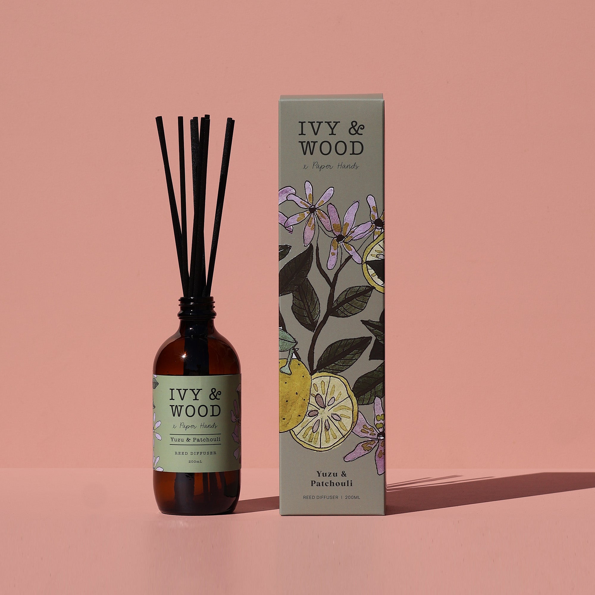 Botanical: Yuzu & Patchouli Reed Diffuser - Ivy & Wood