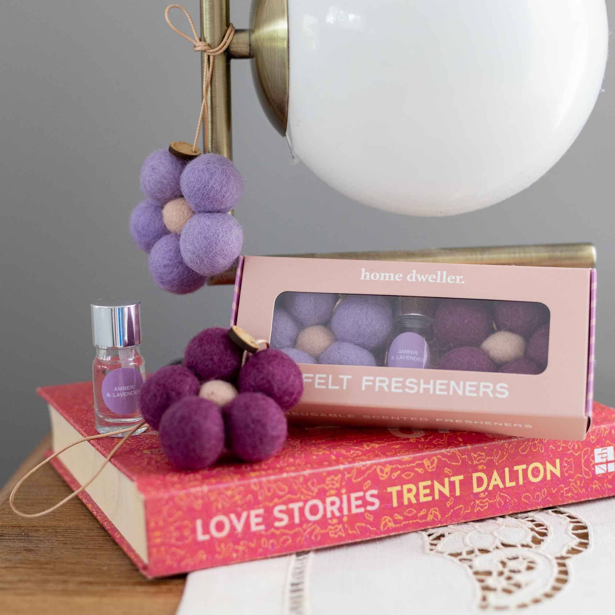 Amber & Lavender Felt Flower Fresheners by Home Dweller - Ivy & Wood