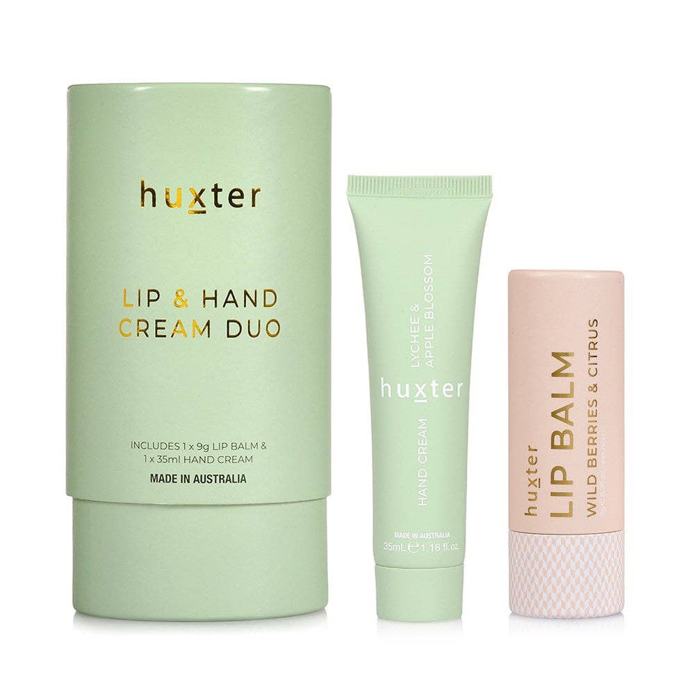 Lip & Hand Cream Duo - Lychee & Apple Blossom by Huxter