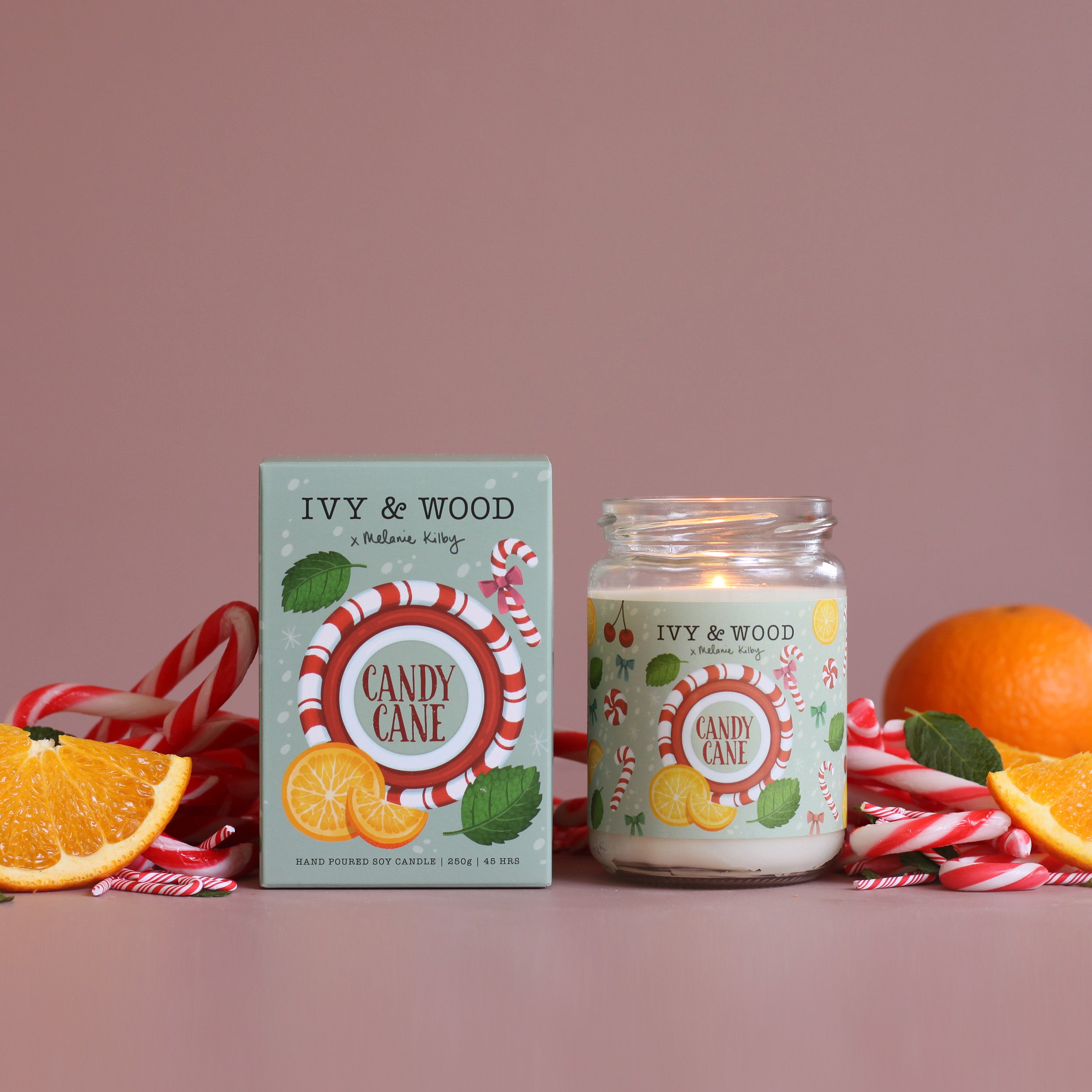 Candy Cane Limited Edition Christmas Candle - Ivy & Wood
