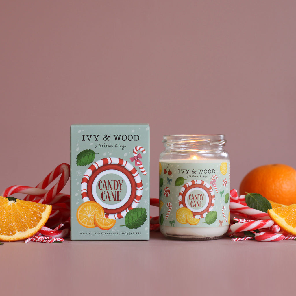 Candy Cane Limited Edition Christmas Candle - Ivy & Wood