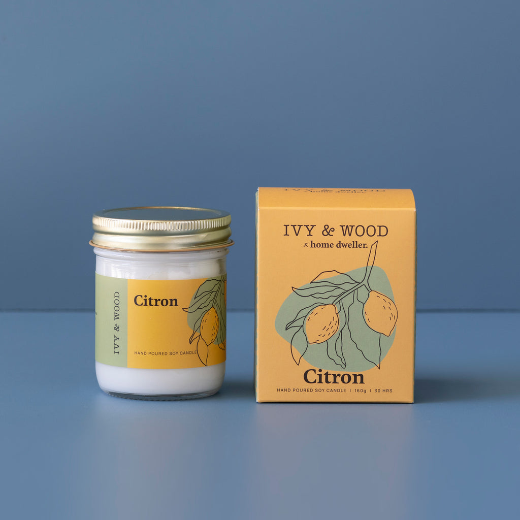 Homebody: Citron Scented Candle - Ivy & Wood