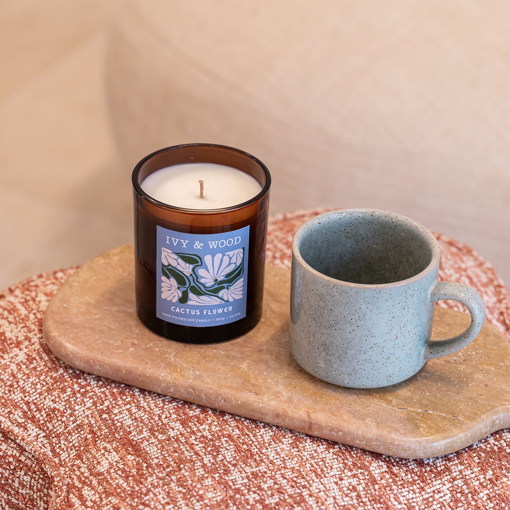Cactus Flower Scented Candle - Ivy & Wood