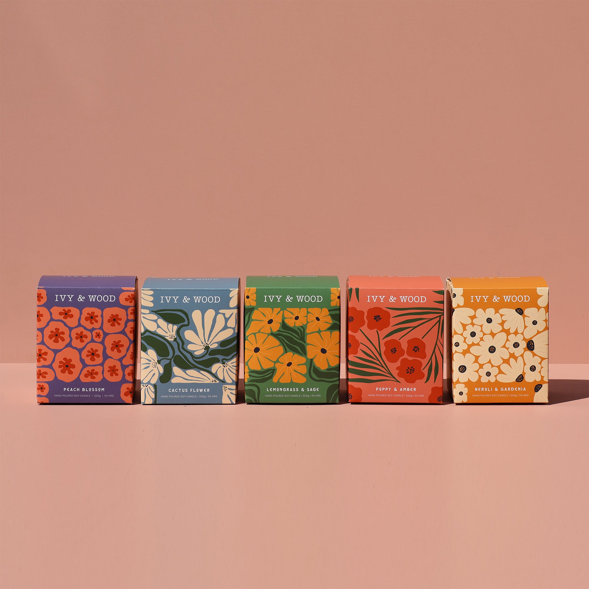 Flora Collection Scented Candle Bundle - Ivy & Wood