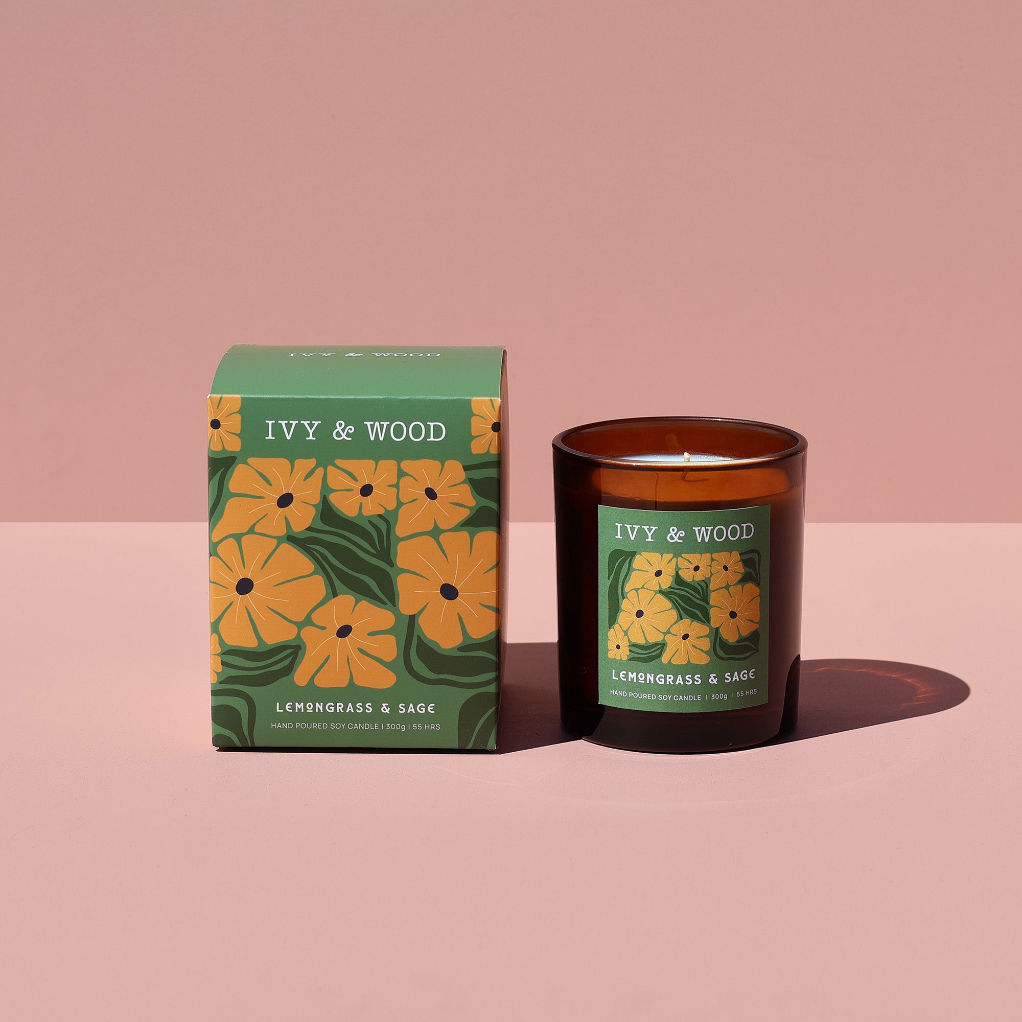 Lemongrass & Sage Scented Candle - Ivy & Wood