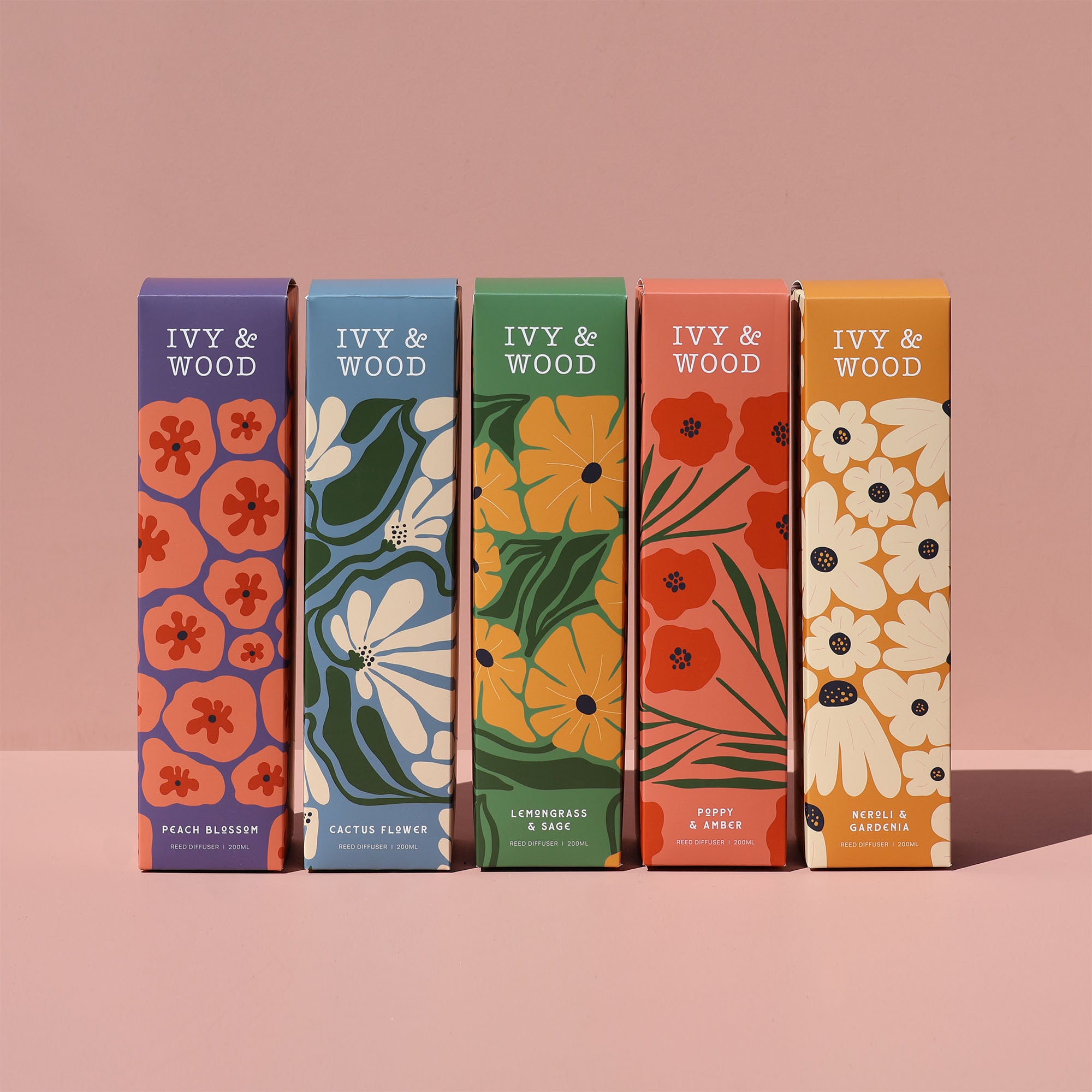 Flora Collection Reed Diffuser Bundle - Ivy & Wood