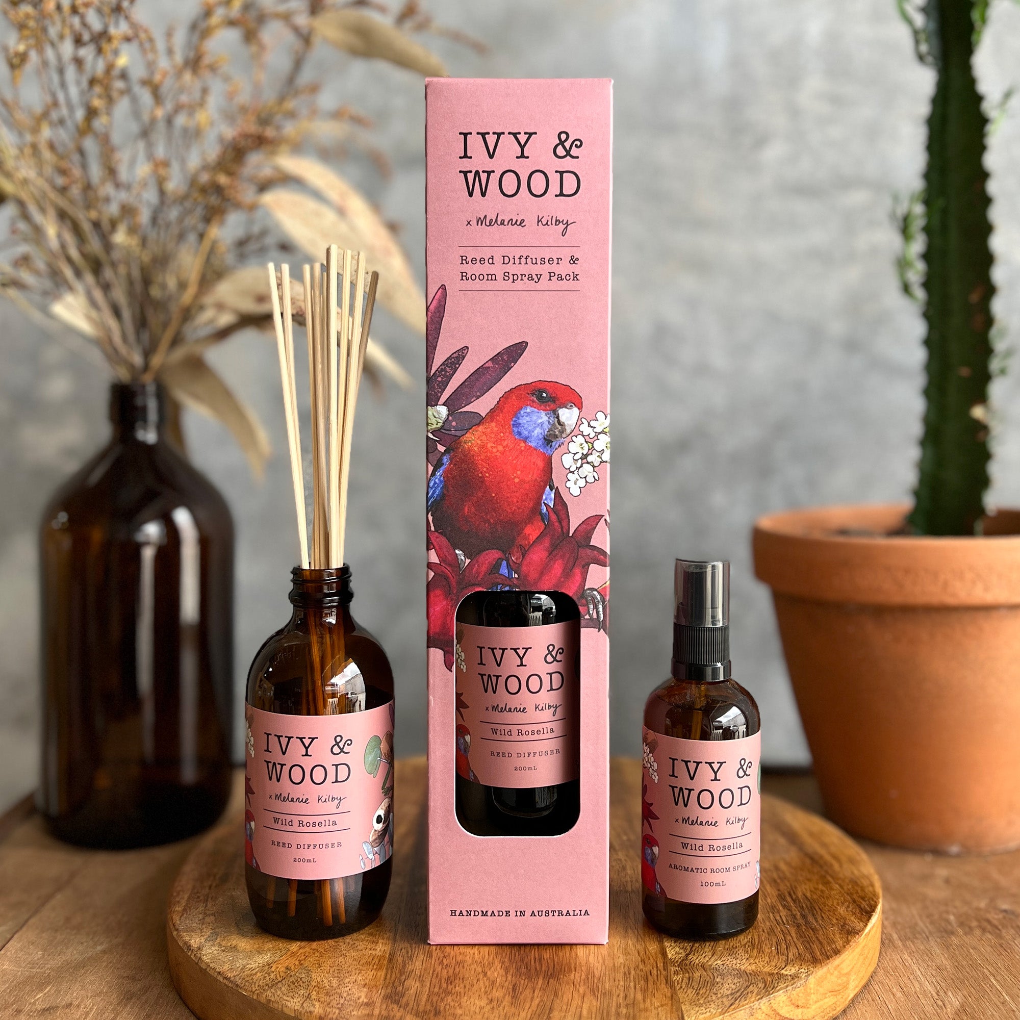 Australiana: Wild Rosella Reed Diffuser & Room Spray Duo Pack - Ivy & Wood