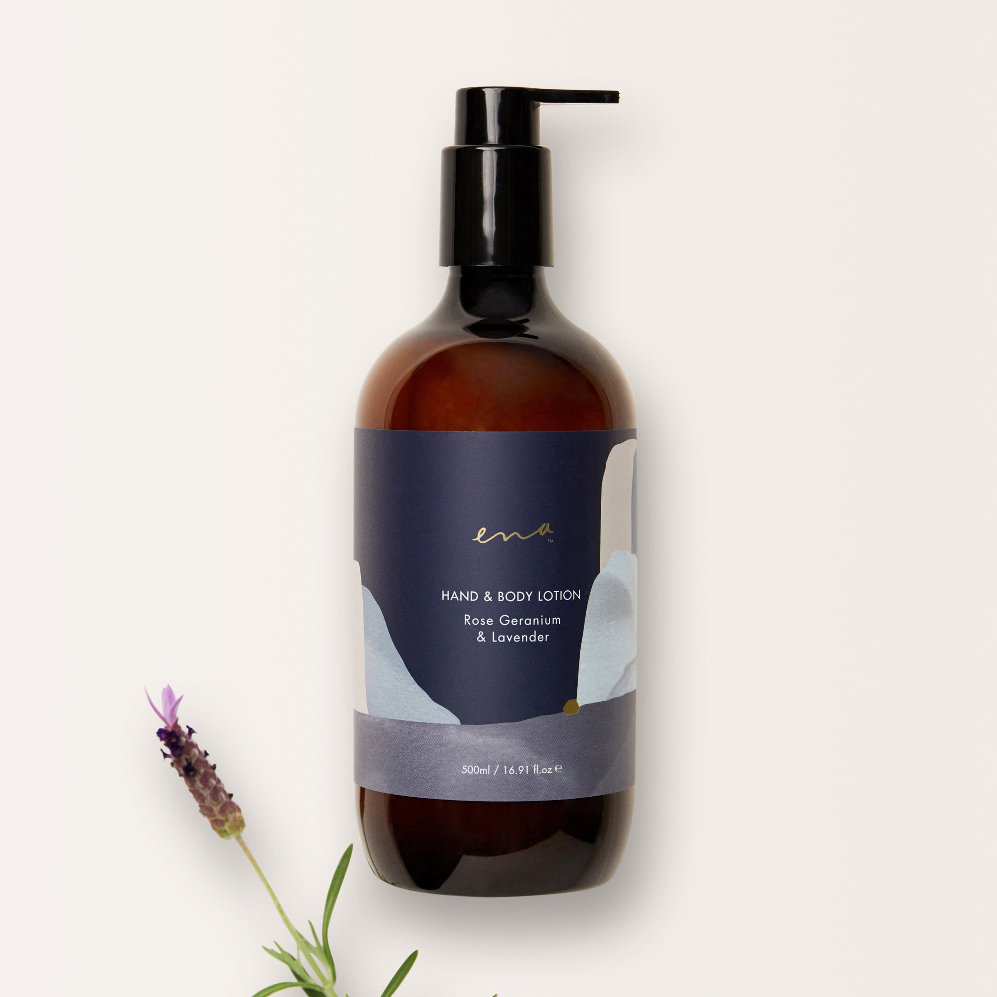 Natural Hand & Body Lotion (Rose Geranium & Lavender) by Ena - Ivy & Wood