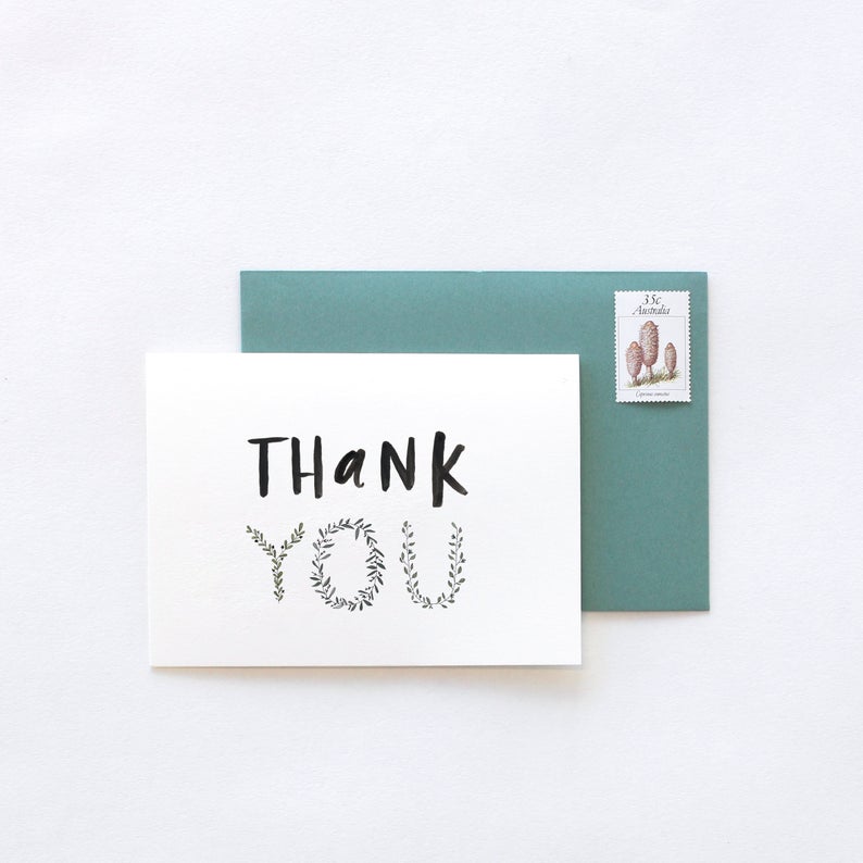 Thank You Botanical Greeting Card by In The Daylight - Ivy & Wood