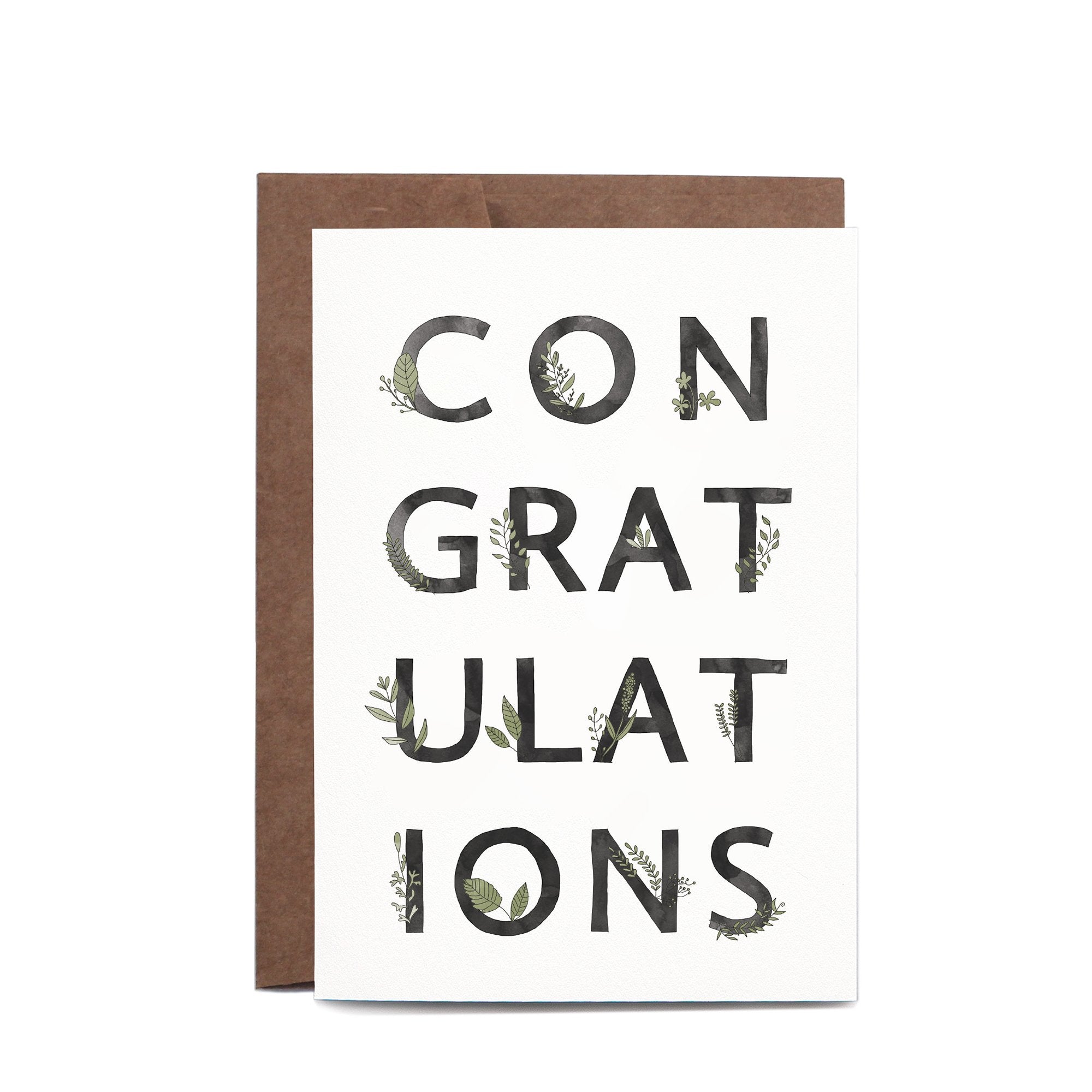 Congratulations Botanic Greeting Card by In The Daylight - Ivy & Wood