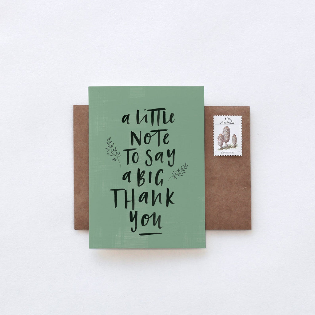 A Little Note To Say A Big Thank You Greeting Card by In The Daylight - Ivy & Wood