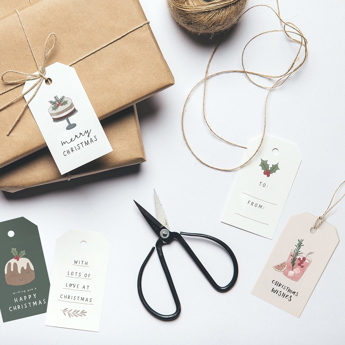 Christmas Pudding Gift Tag Set of 5 by In The Daylight - Ivy & Wood