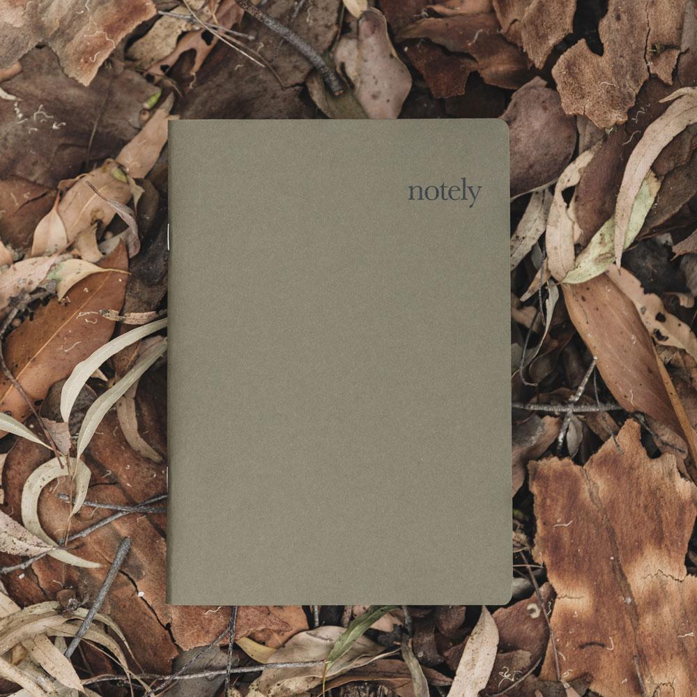 Recycled Cup Notes – Mustard & Olive – A5 Notebook (Set of 2) by NOTELY - Ivy & Wood