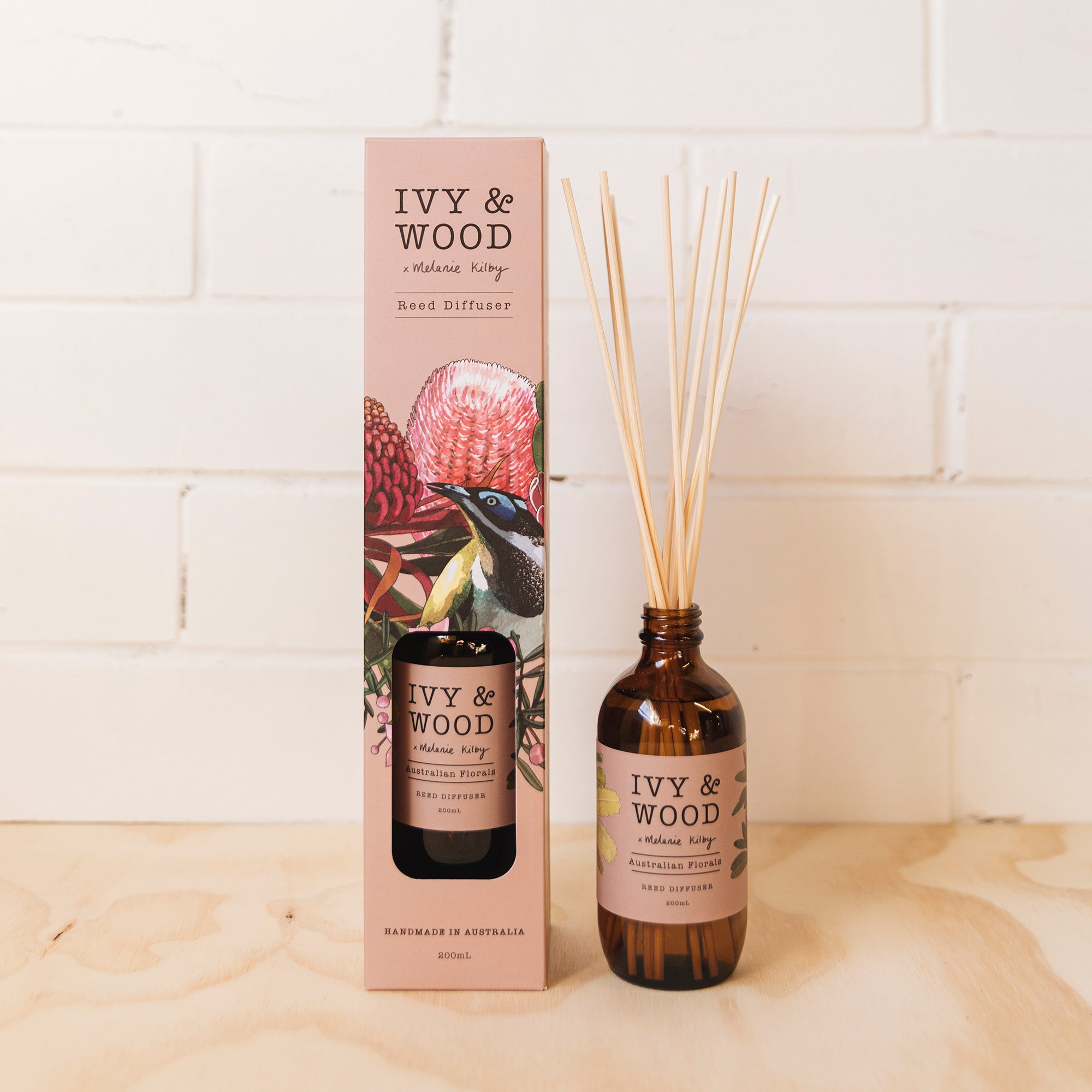 Australiana: Australian Florals Reed Diffuser - Ivy & Wood