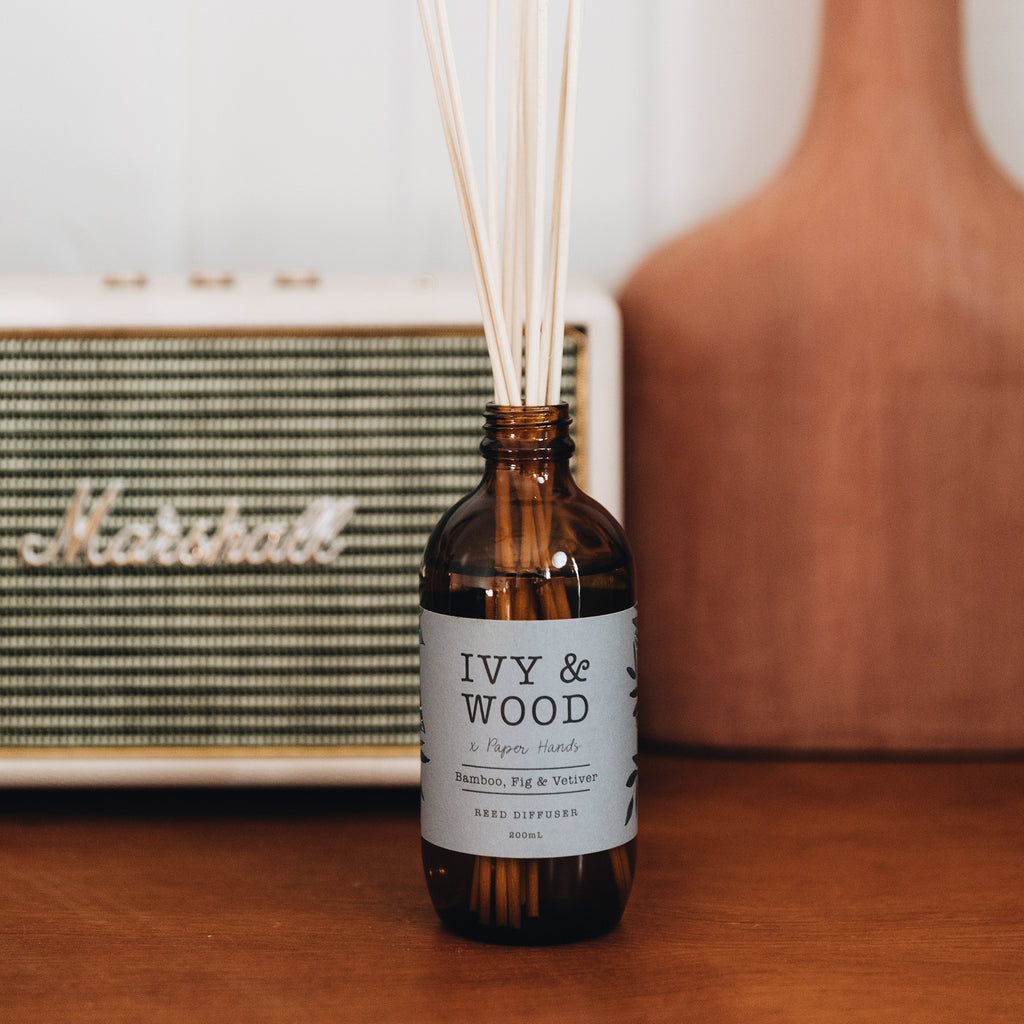 Botanical: Bamboo, Fig & Vetiver Reed Diffuser - Ivy & Wood - Australian Made