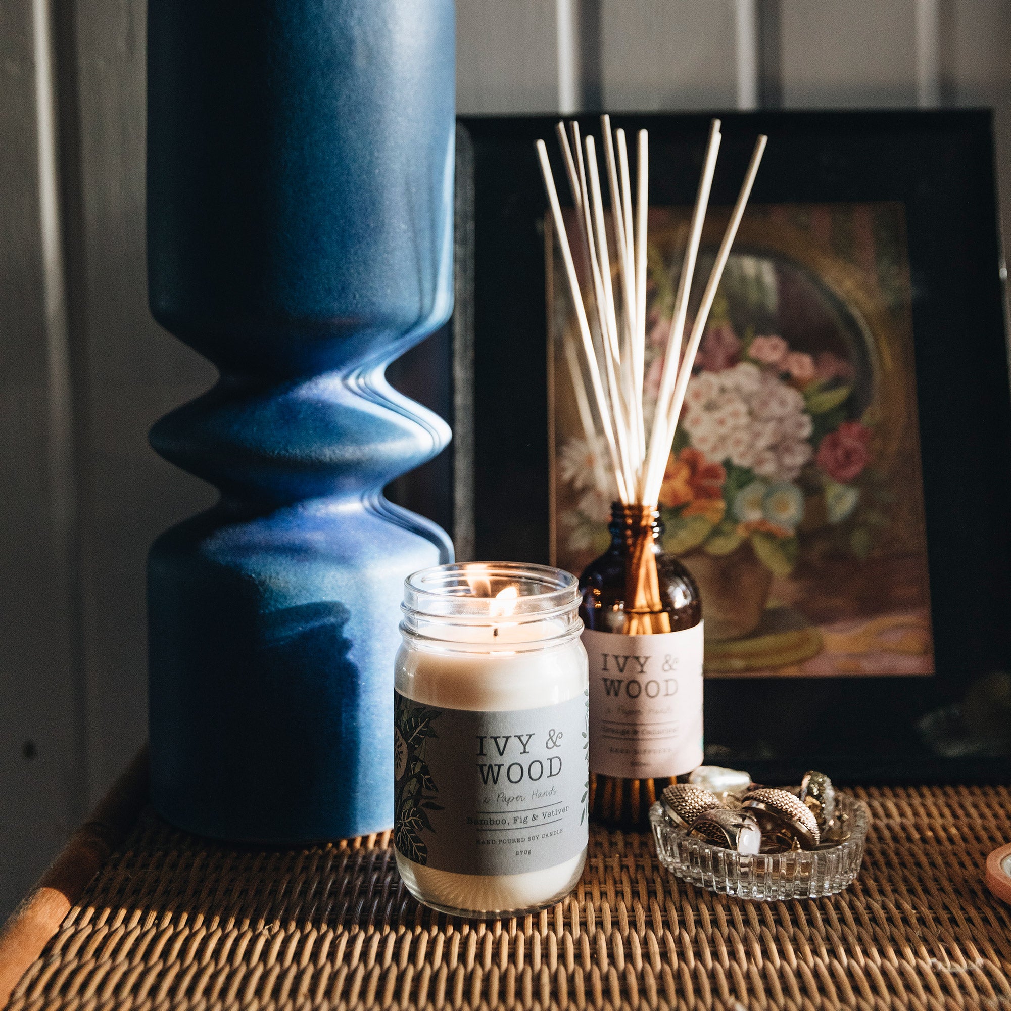 Botanical: Bamboo, Fig & Vetiver Soy Candle - Ivy & Wood - Australian Made