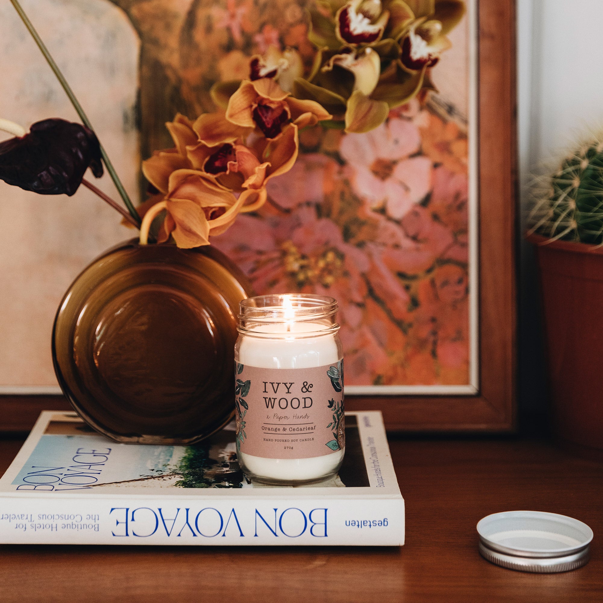Botanical: Orange & Cedarleaf Scented Candle - Ivy & Wood