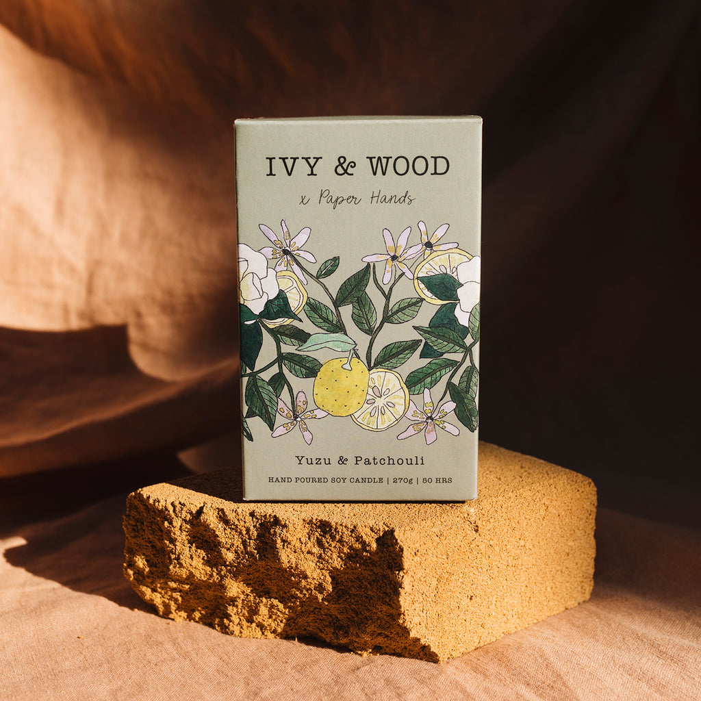 Botanical: Yuzu & Patchouli Soy Candle - Ivy & Wood - Australian Made