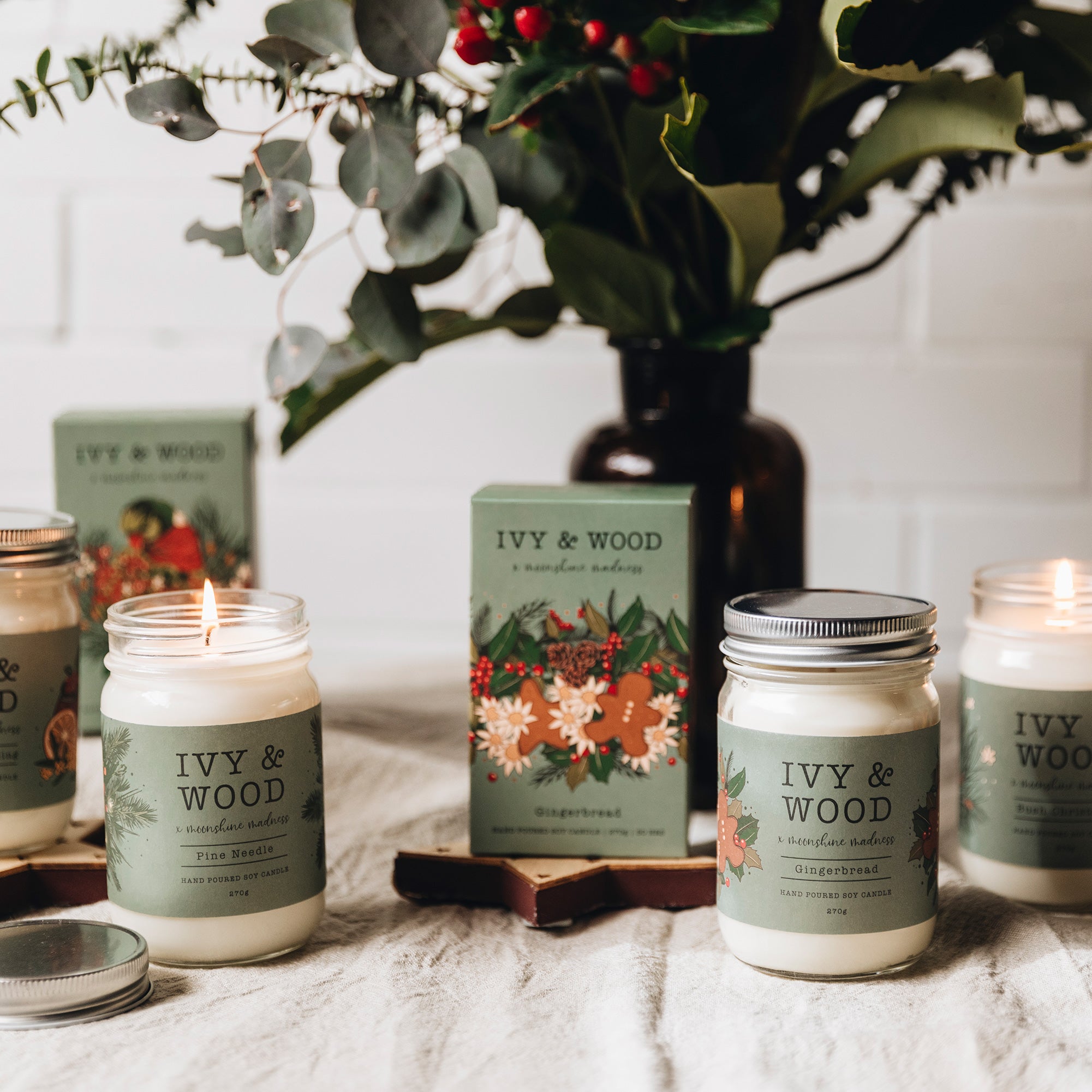 Christmas Pudding Limited Edition Mason Jar Soy Candle - Ivy & Wood - Australian Made