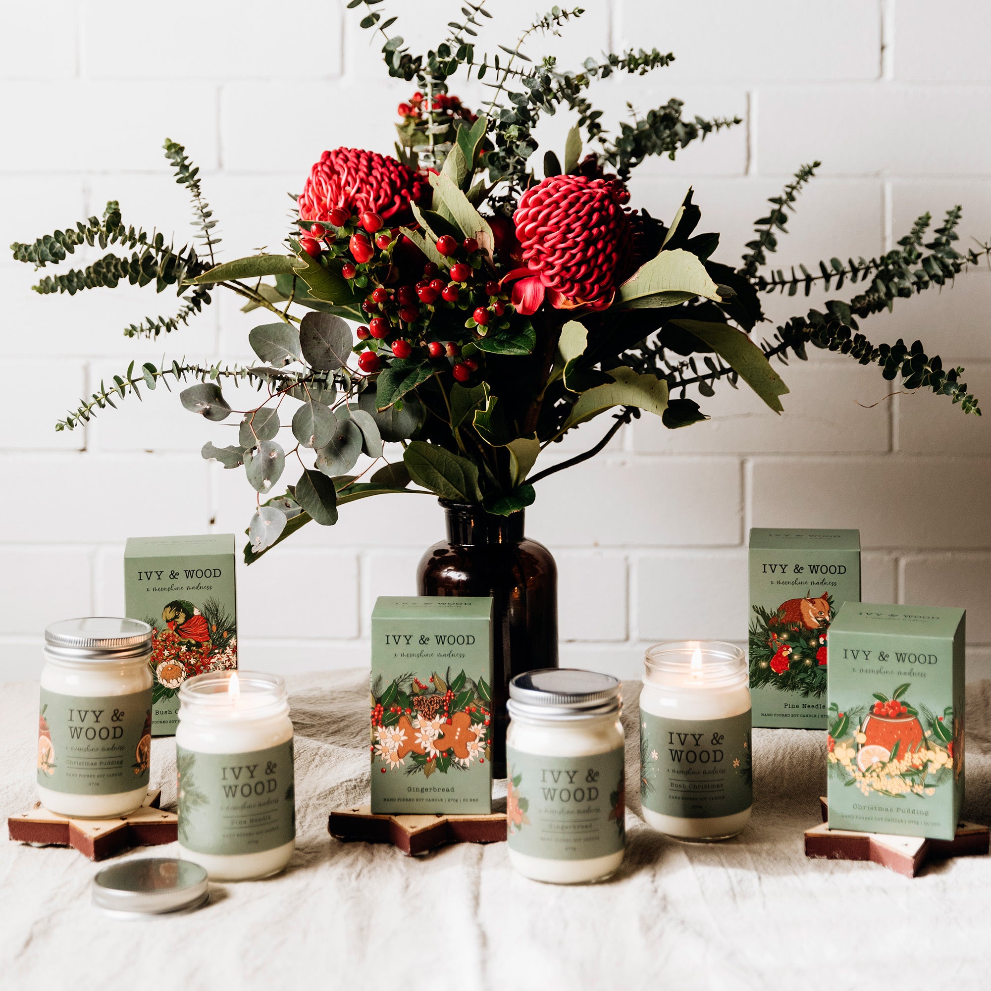Christmas Pudding Limited Edition Mason Jar Soy Candle - Ivy & Wood - Australian Made