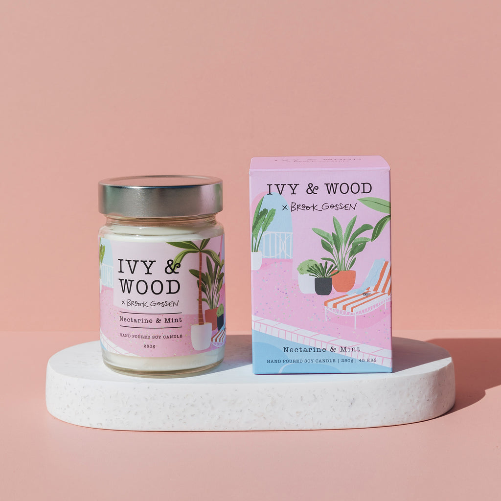 Paradiso: Nectarine & Mint Scented Candle - Ivy & Wood