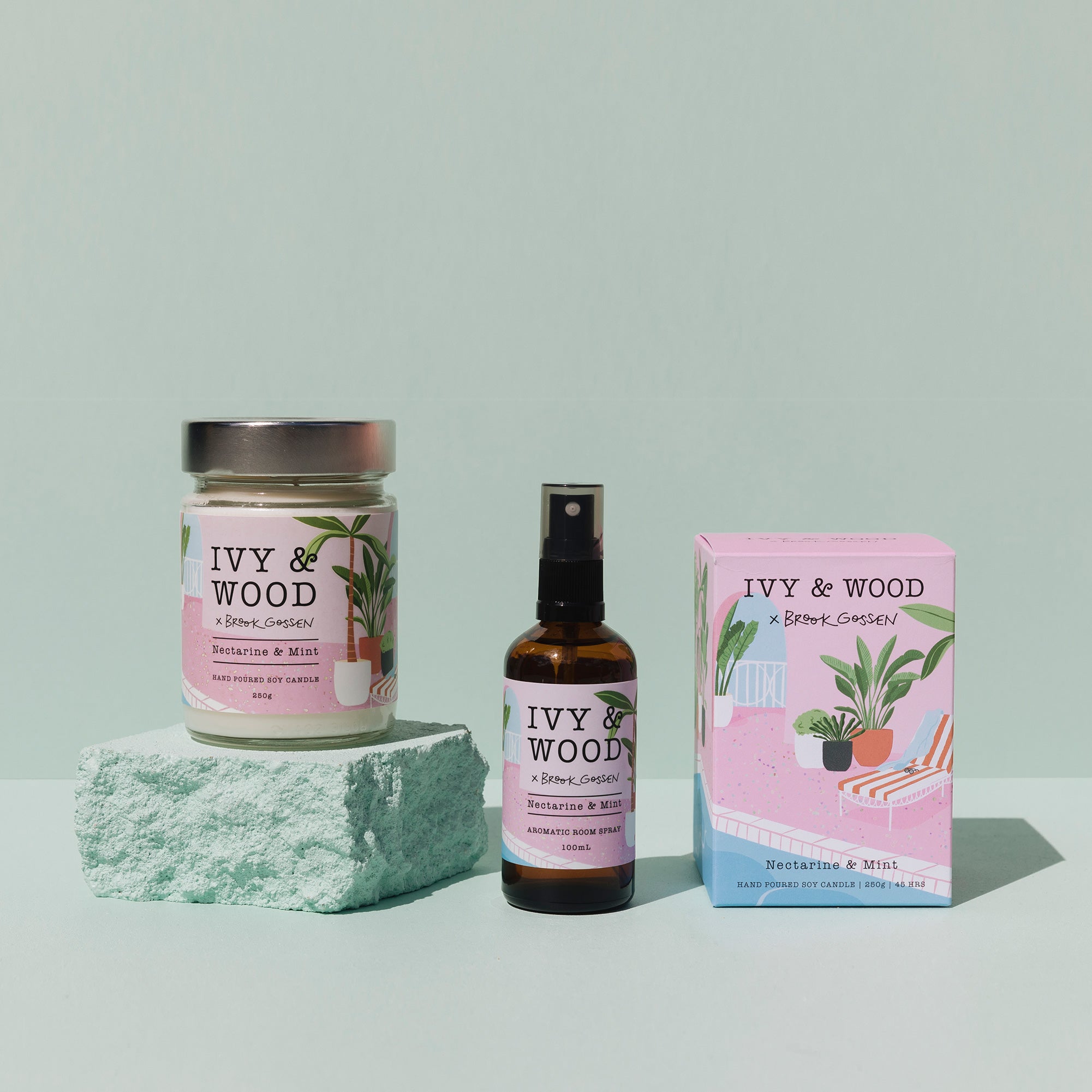 Paradiso: Nectarine & Mint Scented Candle - Ivy & Wood