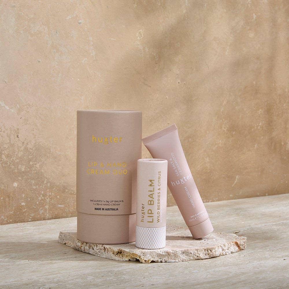 Lip & Hand Cream Duo - Sea Salt & Cedarwood by Huxter