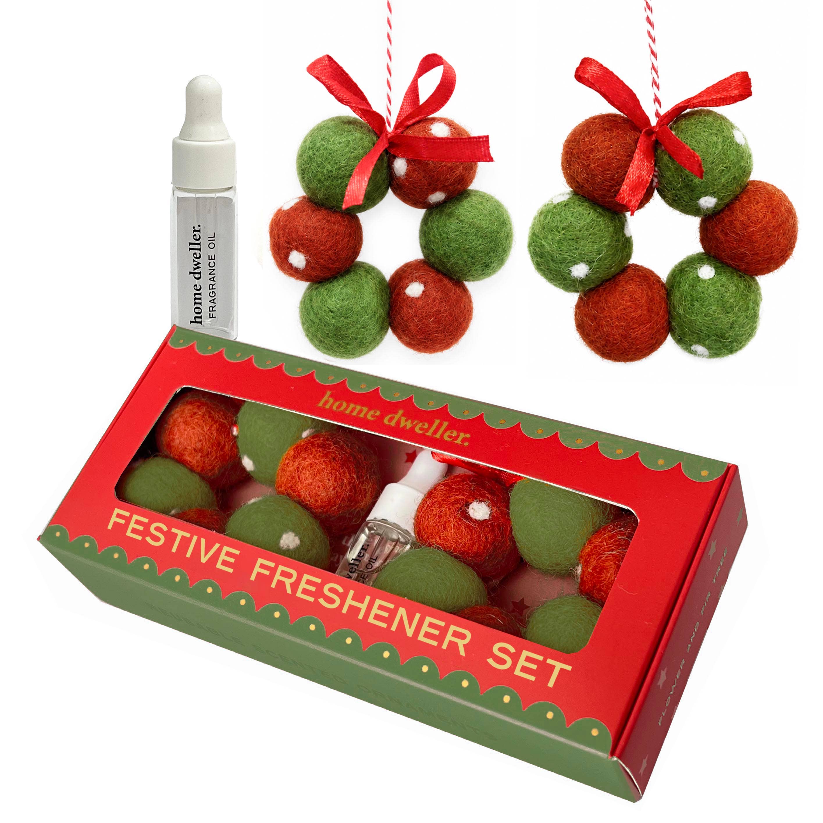 Festive Felt Scented Ornaments (Polka Dot) by Home Dweller